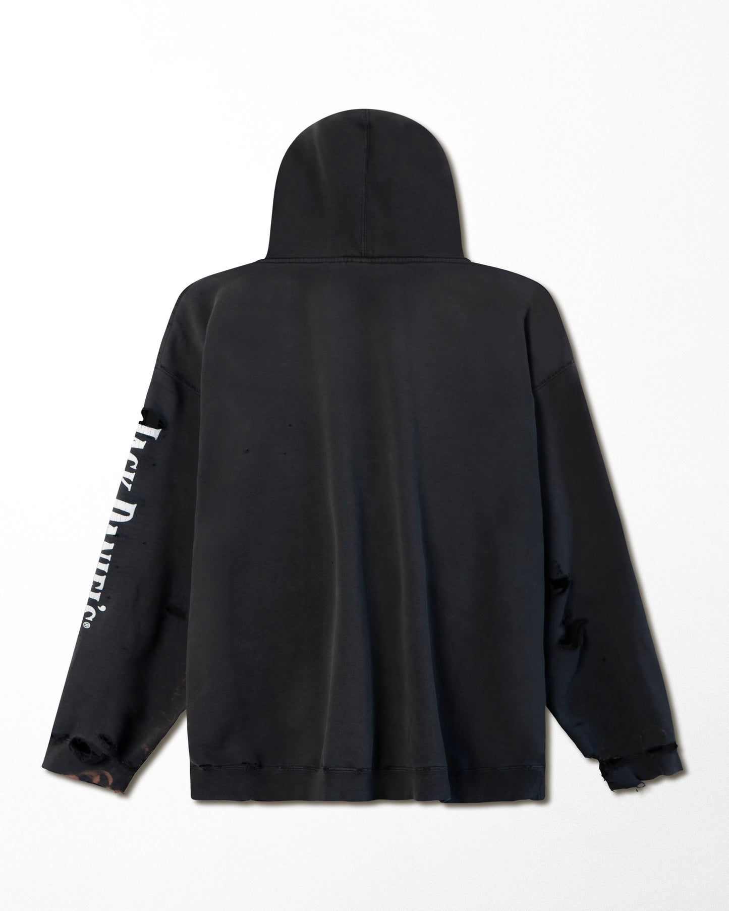 JACK DANIEL'S "OLD NO.7" BLACK THRASHED HOODIE