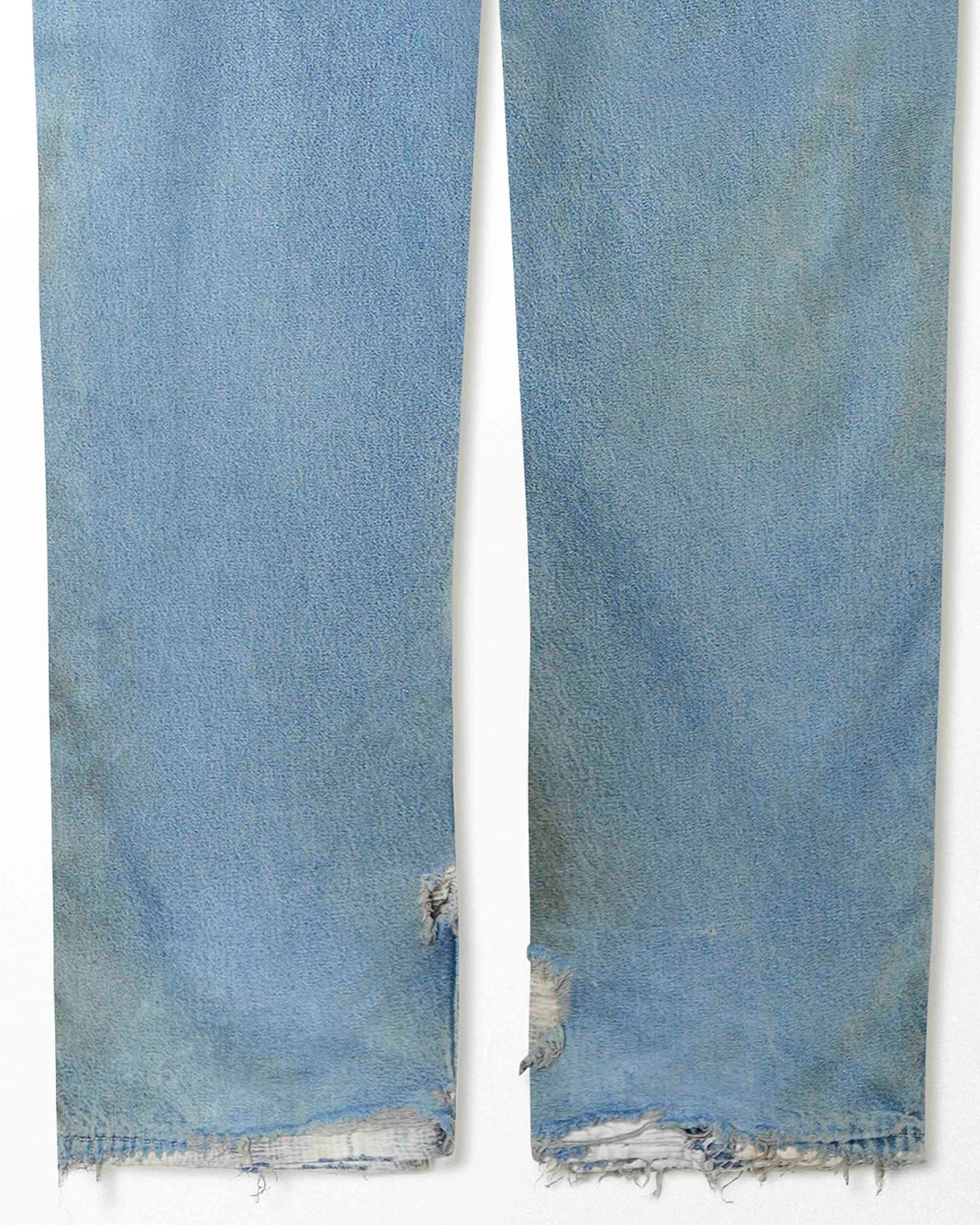 CARHARTT LIGHT-WASH DENIM DISTRESSED LINED PANTS