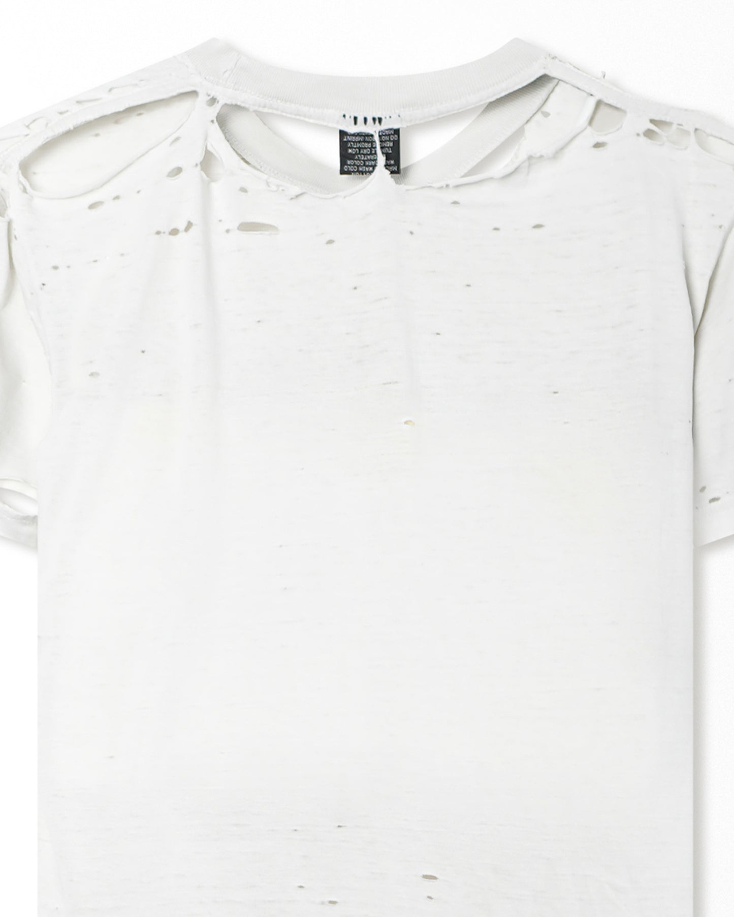 JW "ERECTION AHEAD" WHITE THRASHED T-SHIRT