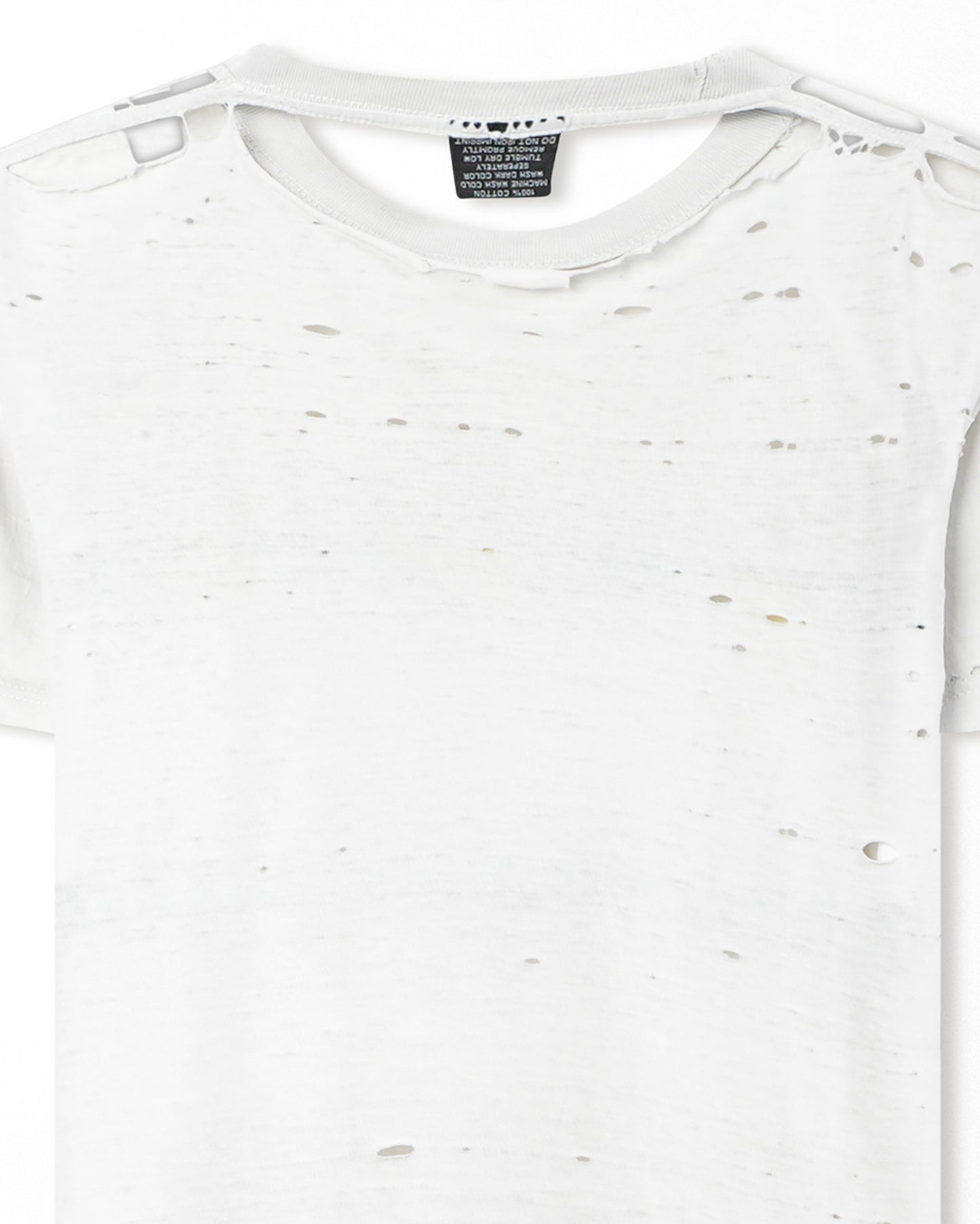 JW "ERECTION AHEAD" WHITE THRASHED T-SHIRT