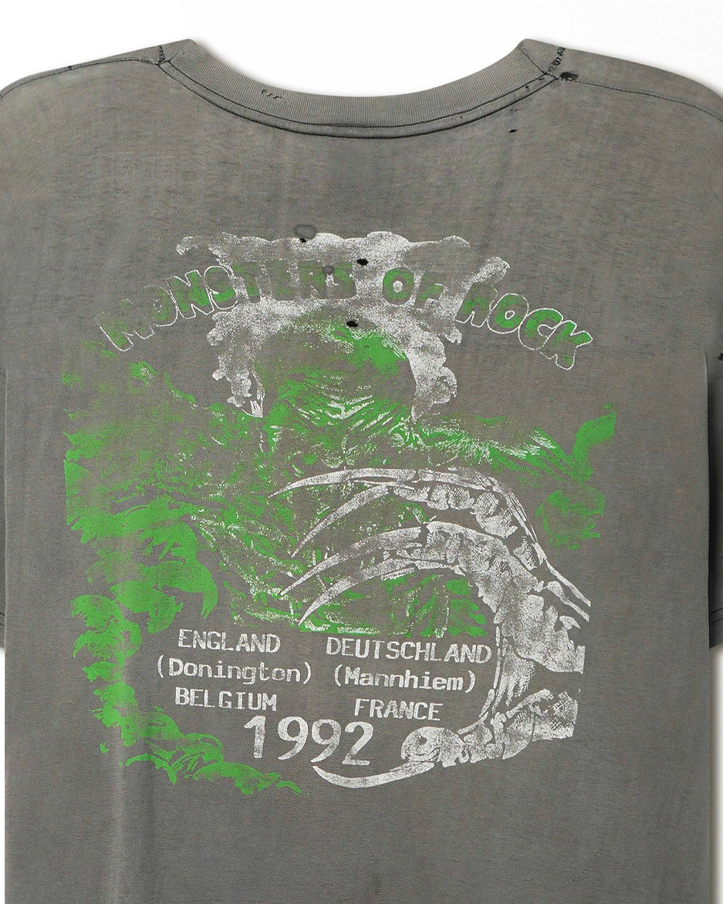 IRON MAIDEN "MONSTERS OF ROCK" GRAY THRASHED T-SHIRT