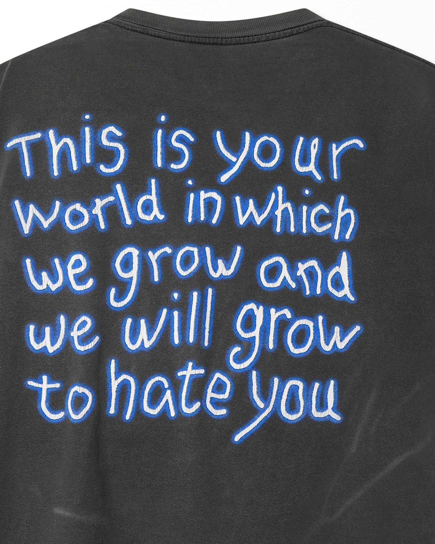 "MARILYN MANSON BLUE FACE" BLACK FADED T-SHIRT