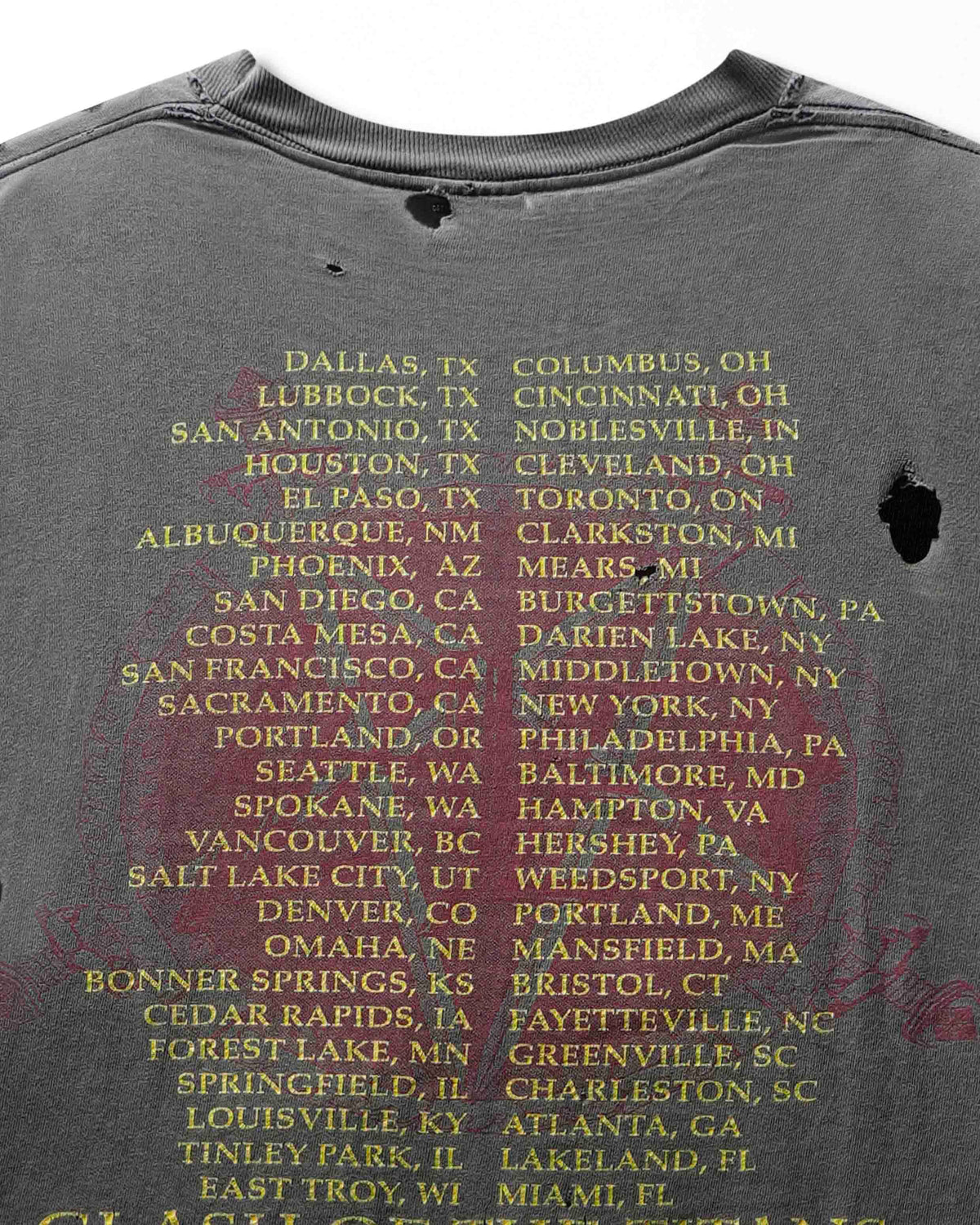 Vintage Brockum "Slayer Clash of the Titans Tour 1991" Grey Faded Destroyed T-Shirt - product view 7