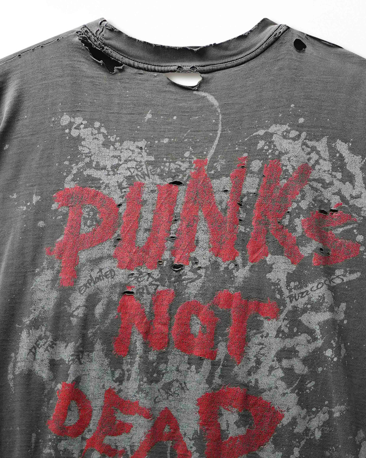 Vintage "The Clash Punks Not Dead" Black Faded Destroyed T-Shirt - product view 4