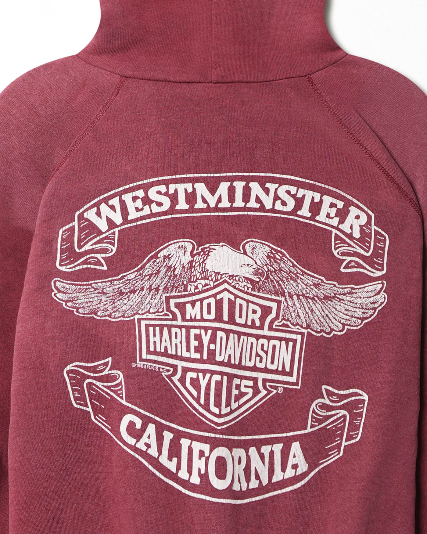 HARLEY DAVIDSON "FREE SPIRIT" RED RAGLAN HOODIE