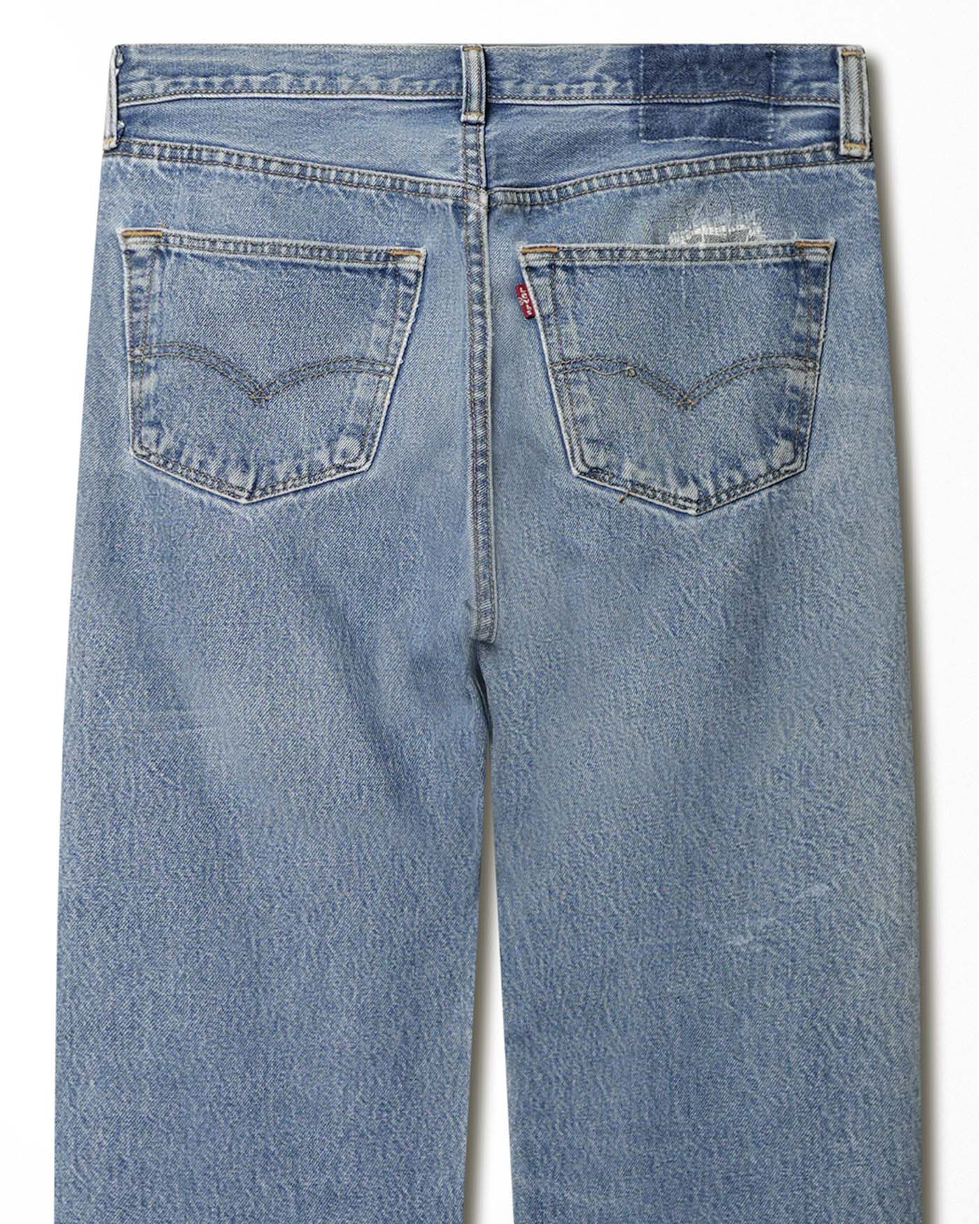 LEVI'S 501 MID-WASH DISTRESSED JEANS