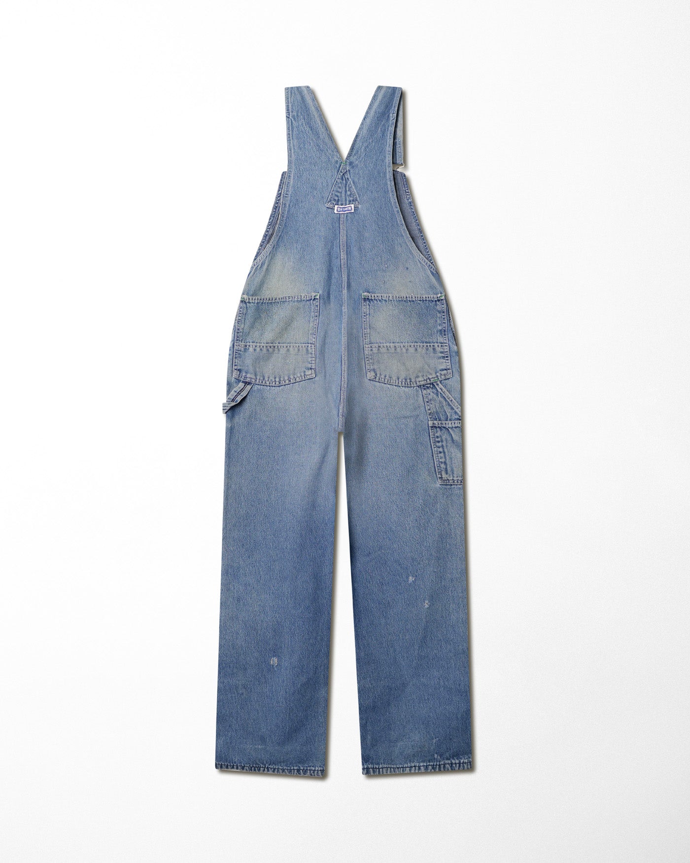 BIG SMITH MID-WASH DISTRESSED OVERALLS