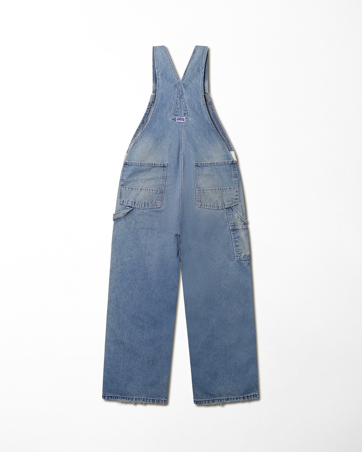 BIG SMITH MID-WASH DISTRESSED OVERALLS
