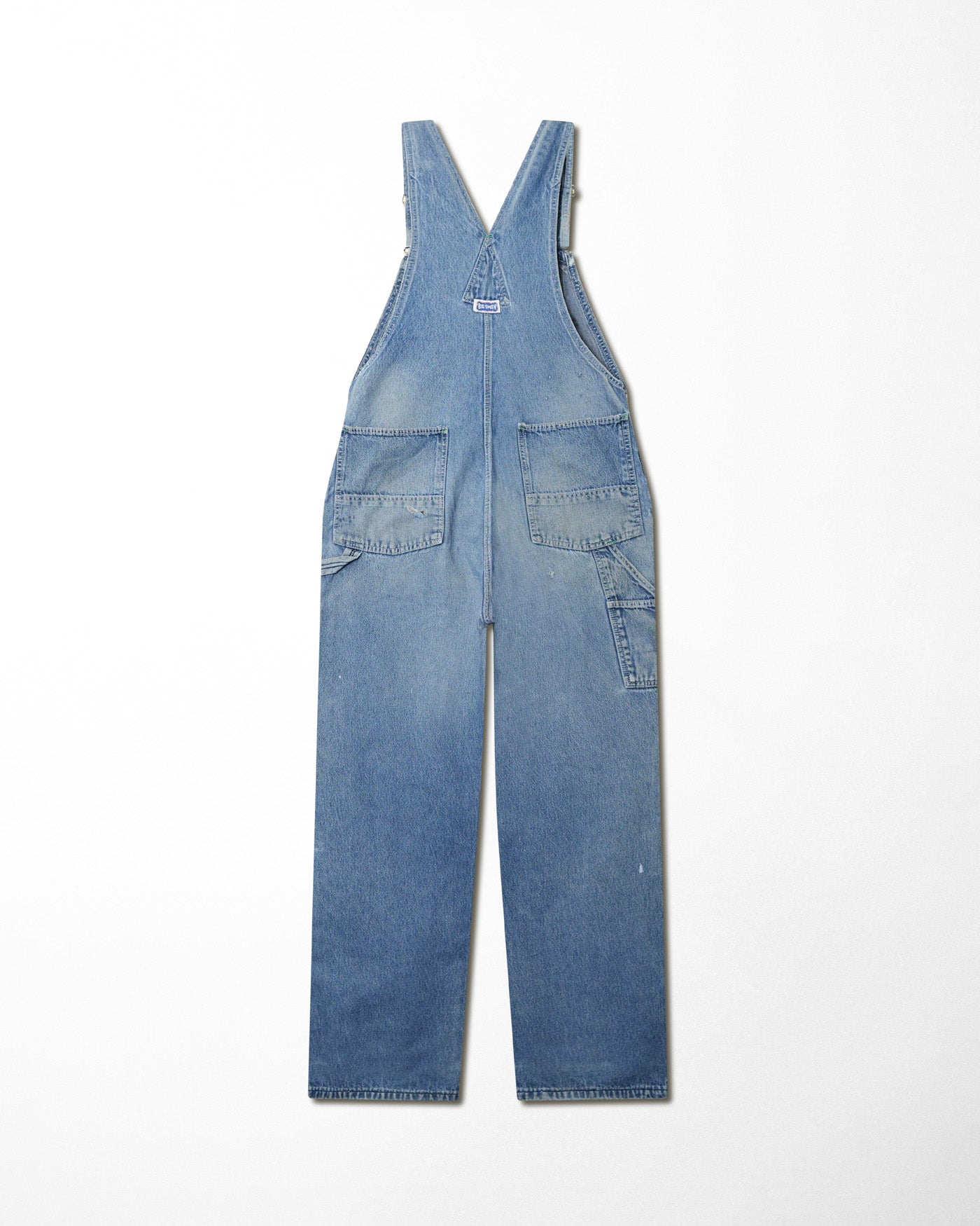 BIG SMITH MID-WASH DISTRESSED OVERALLS