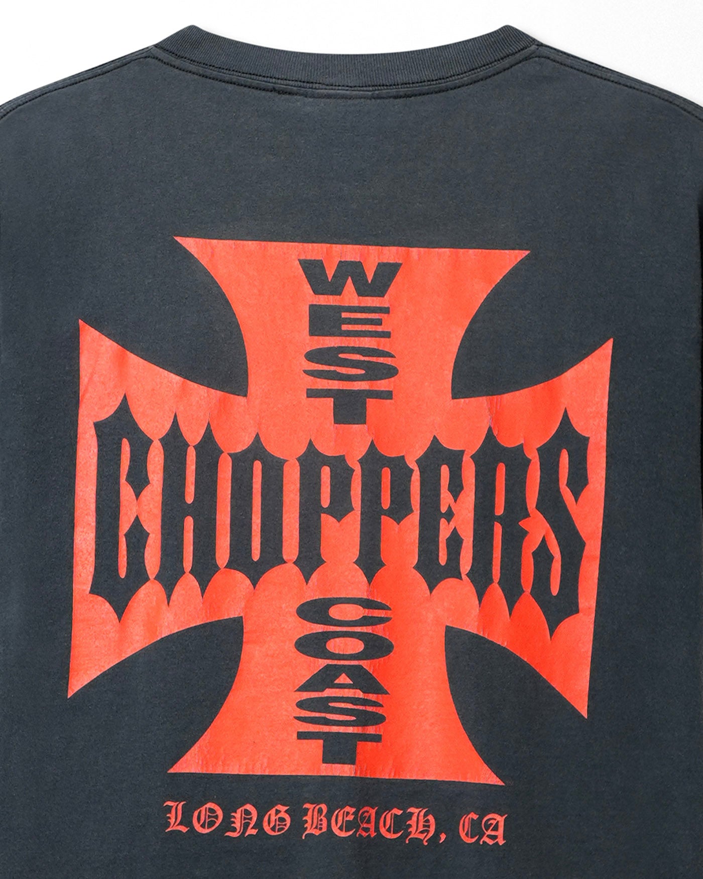 WEST COAST CHOPPERS "CLASSIC RED LOGO" BLUE FADED T-SHIRT