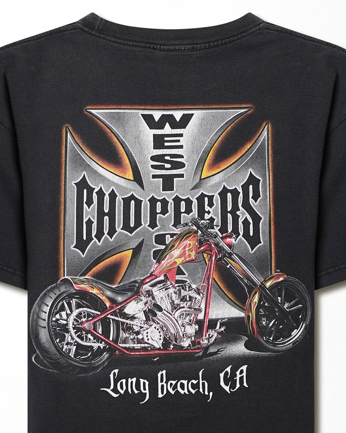 WEST COAST CHOPPERS "IRON CROSS" BLACK FADED T-SHIRT