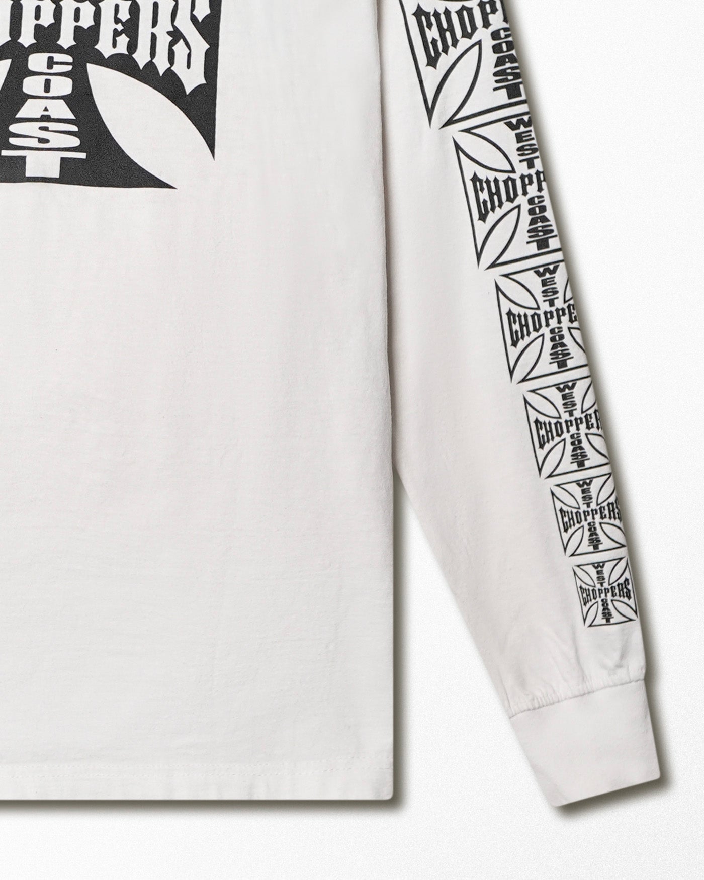 WEST COAST CHOPPERS "CLASSIC LOGO" WHITE LONG SLEEVE BOOTLEG T-SHIRT