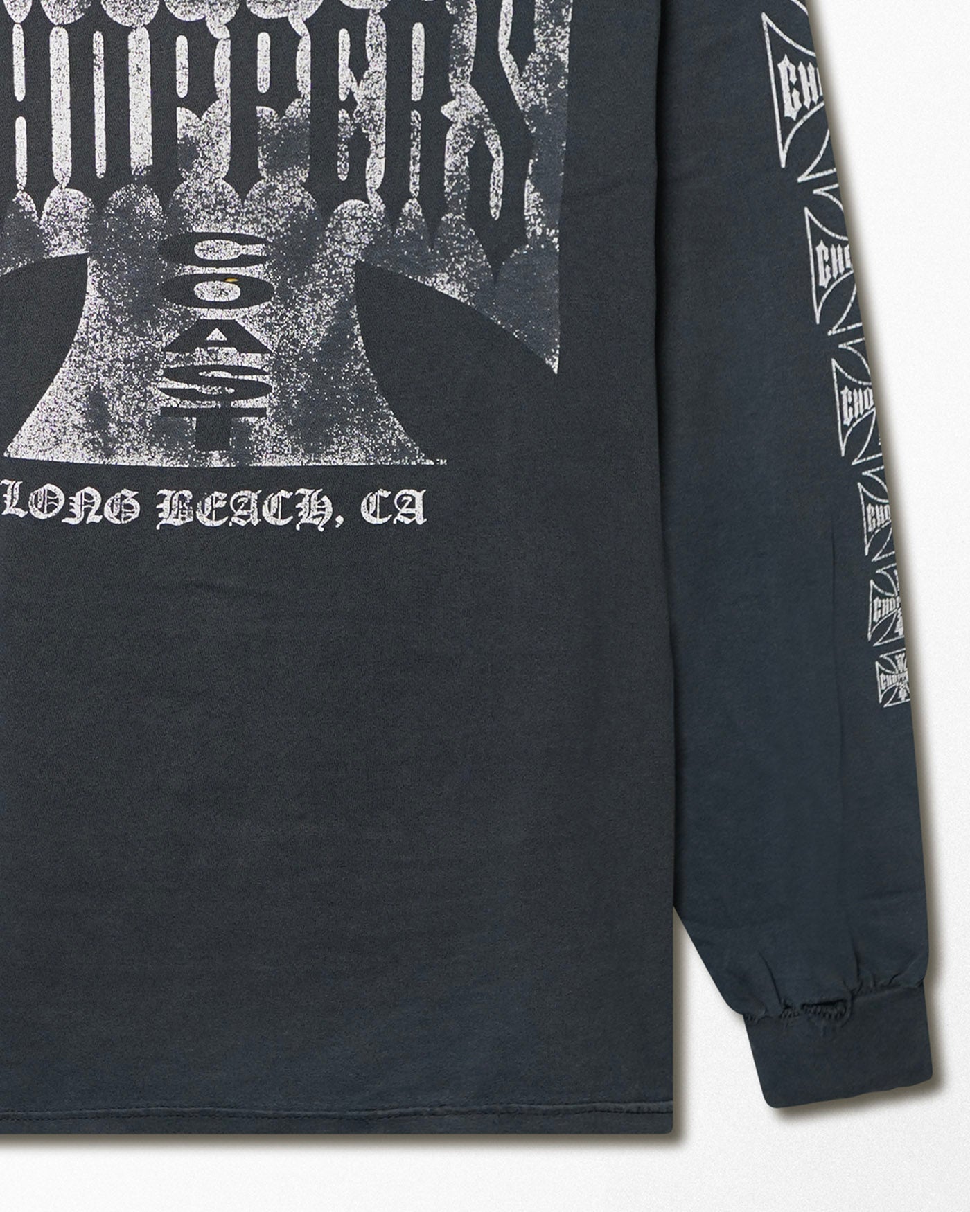 ANVIL WEST COAST CHOPPERS "CLASSIC LOGO" BLUE DISTRESSED LONG SLEEVE T-SHIRT