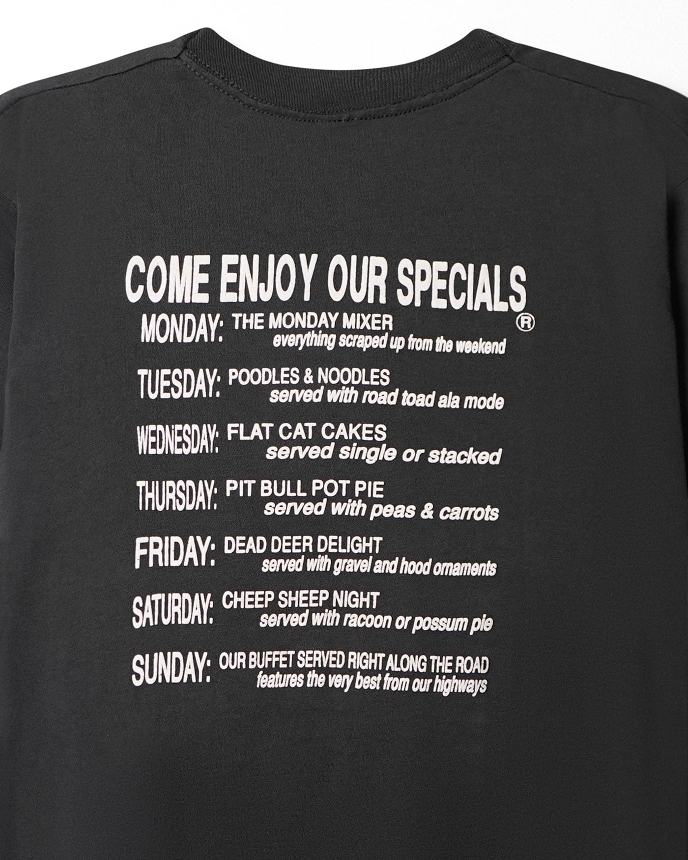"ROAD KILL CAFE" BLACK FADED T-SHIRT