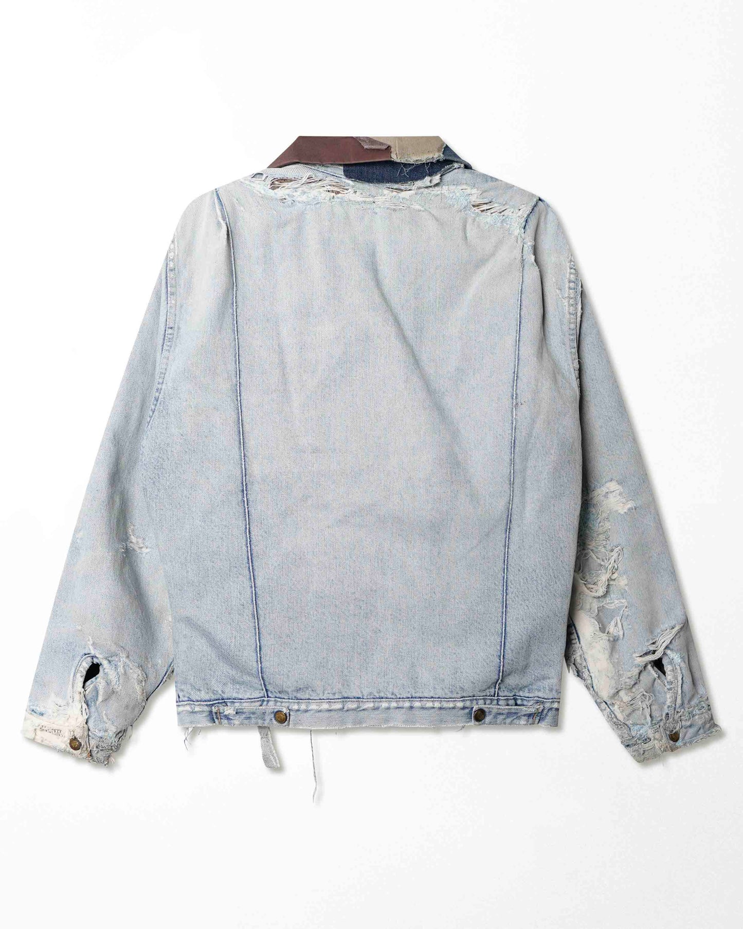 DICKIES LIGHT WASH FADED THRASHED LINED DENIM JACKET