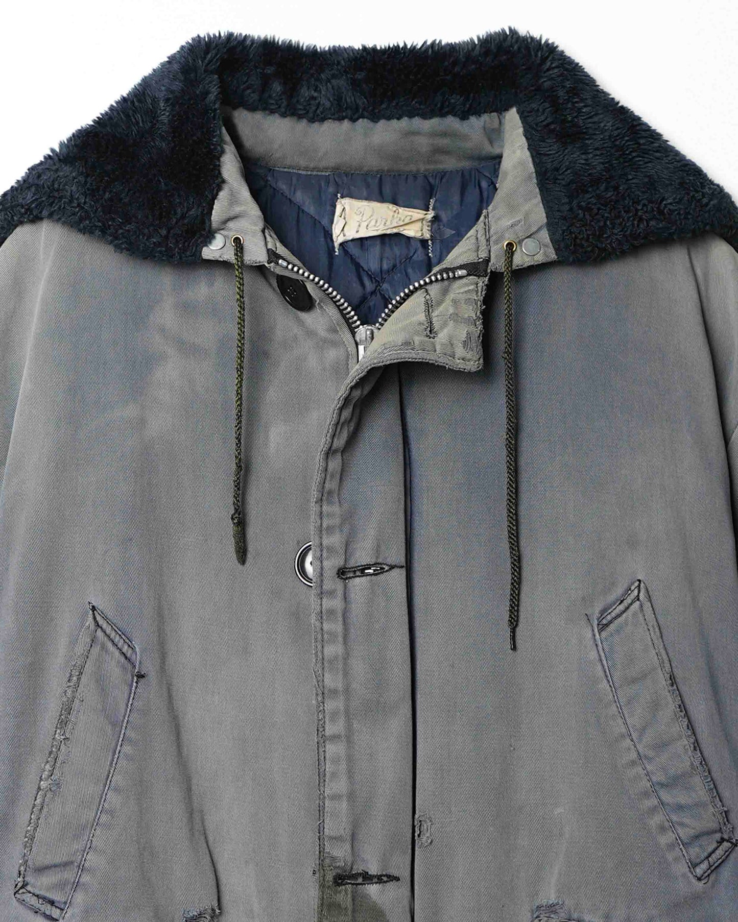 "PROPERTY OF B.O.C." GRAY STAINED THRASHED JACKET