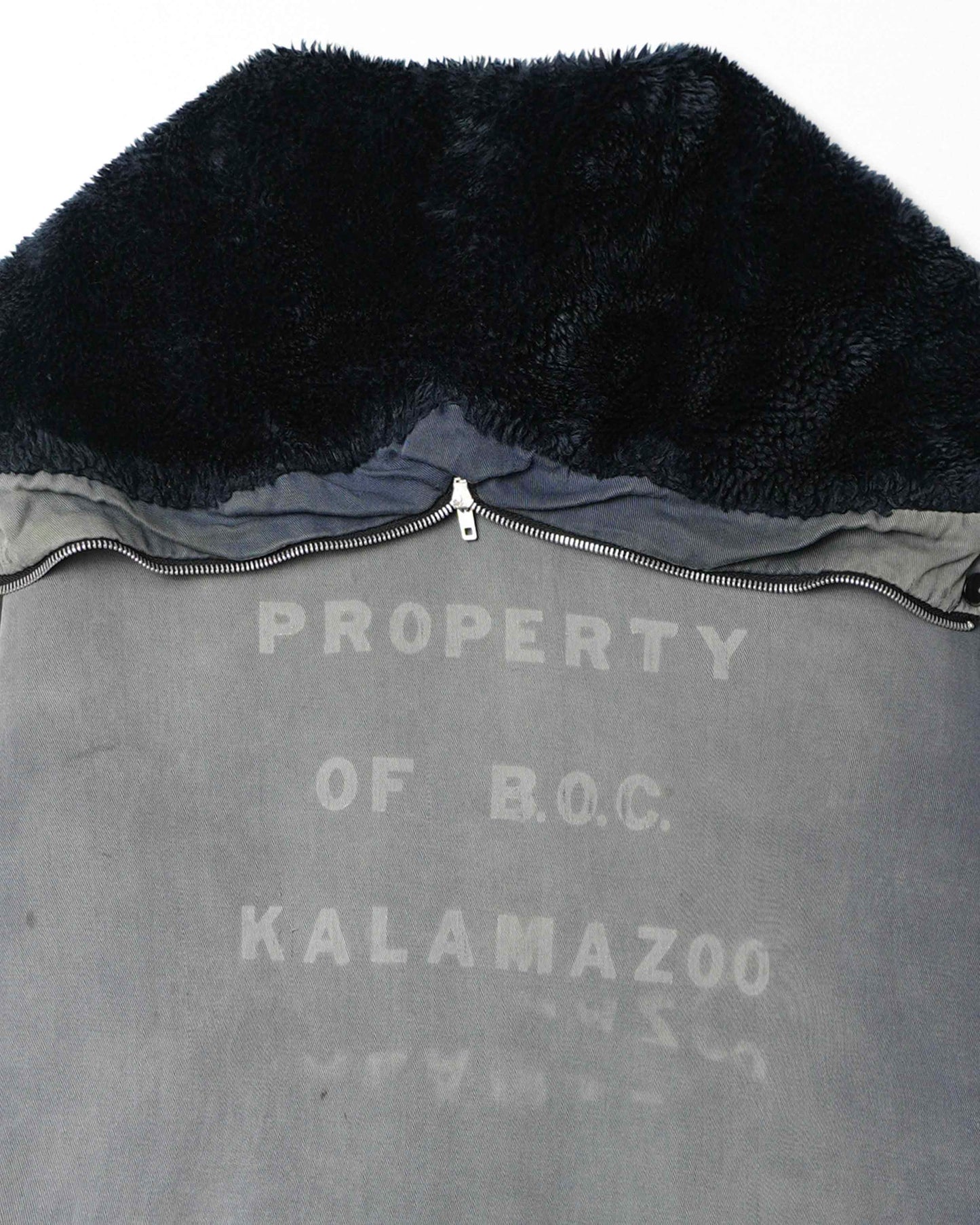 "PROPERTY OF B.O.C." GRAY STAINED THRASHED JACKET