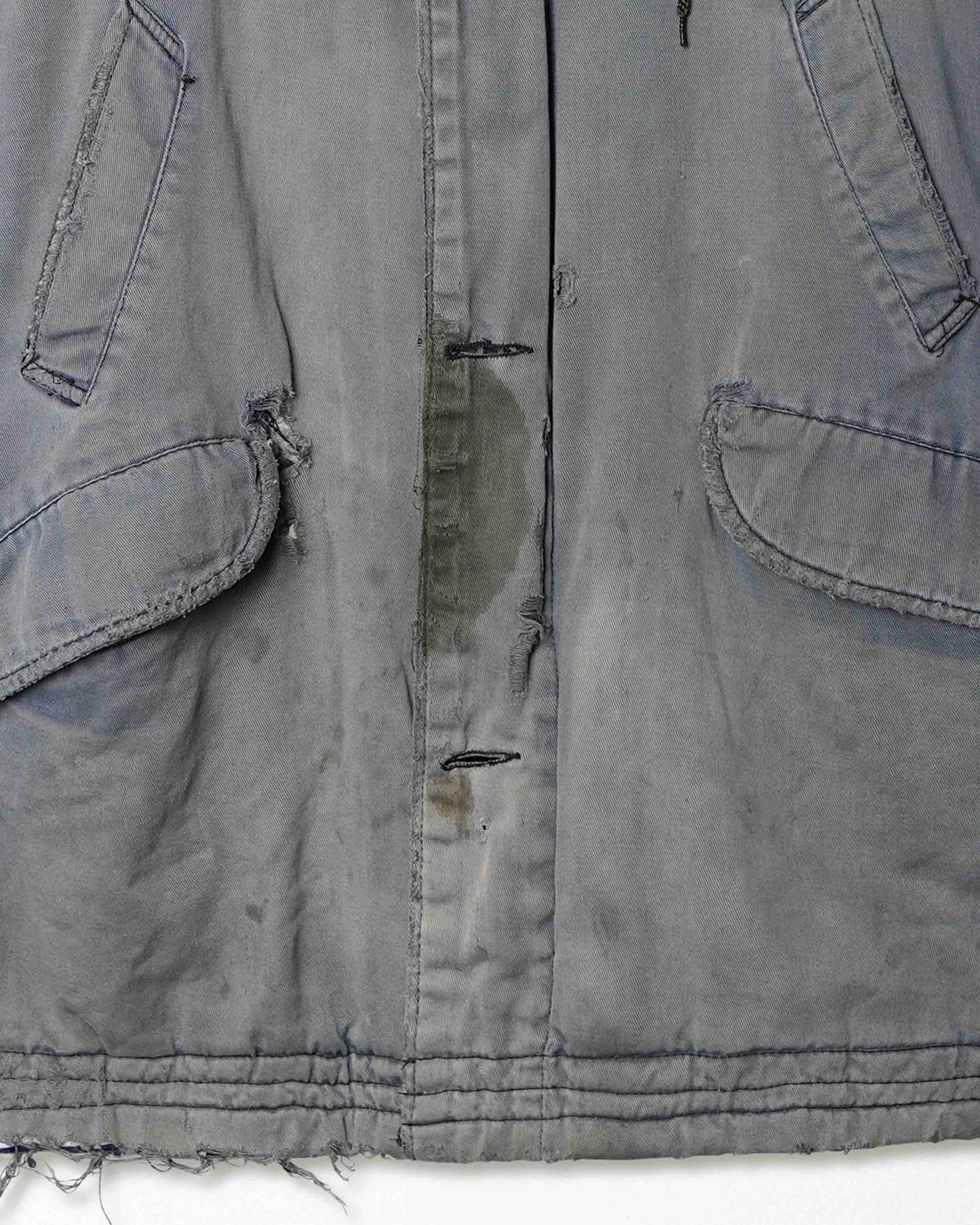 "PROPERTY OF B.O.C." GRAY STAINED THRASHED JACKET