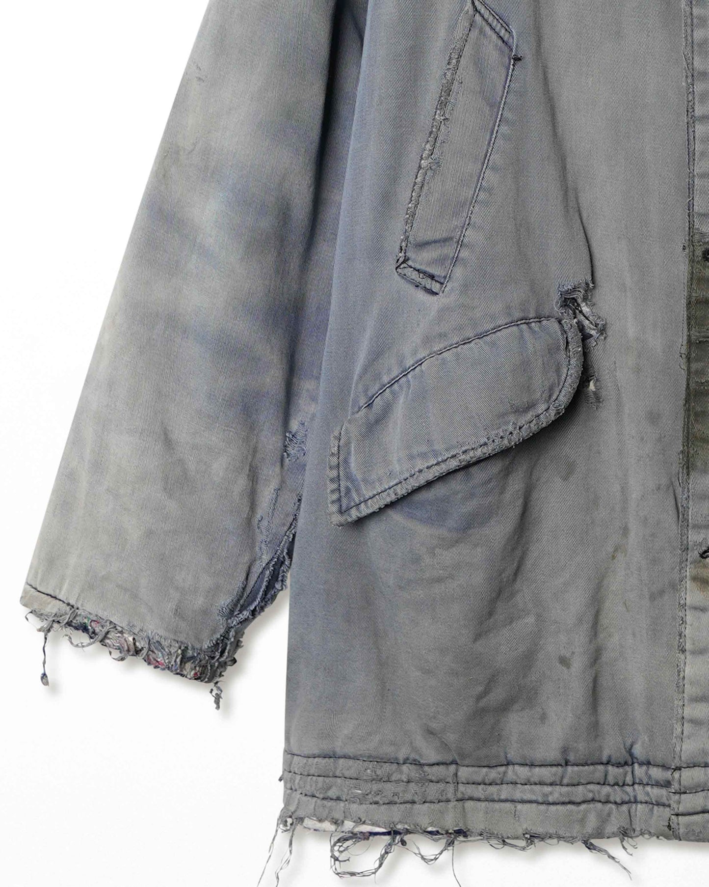 "PROPERTY OF B.O.C." GRAY STAINED THRASHED JACKET