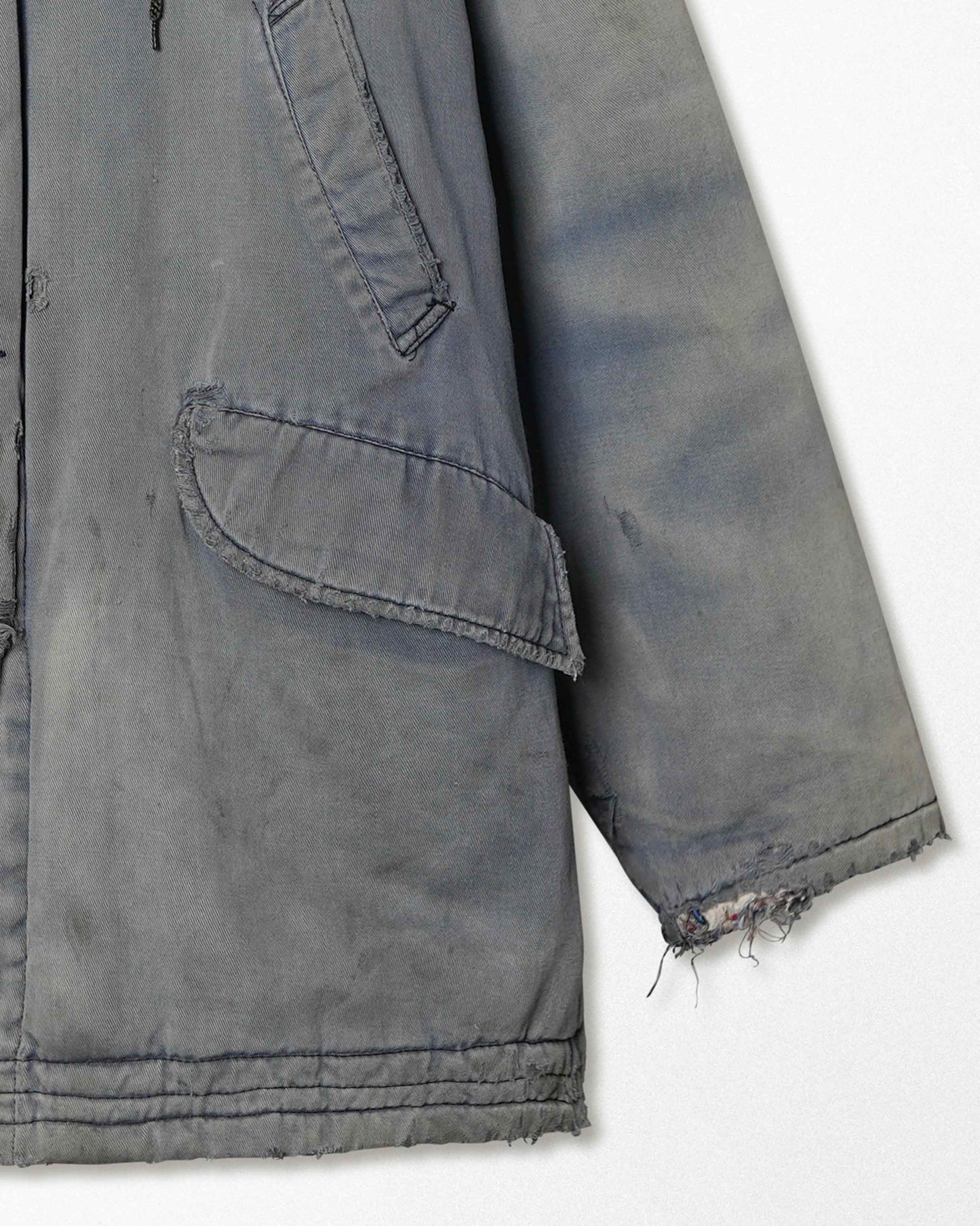 "PROPERTY OF B.O.C." GRAY STAINED THRASHED JACKET