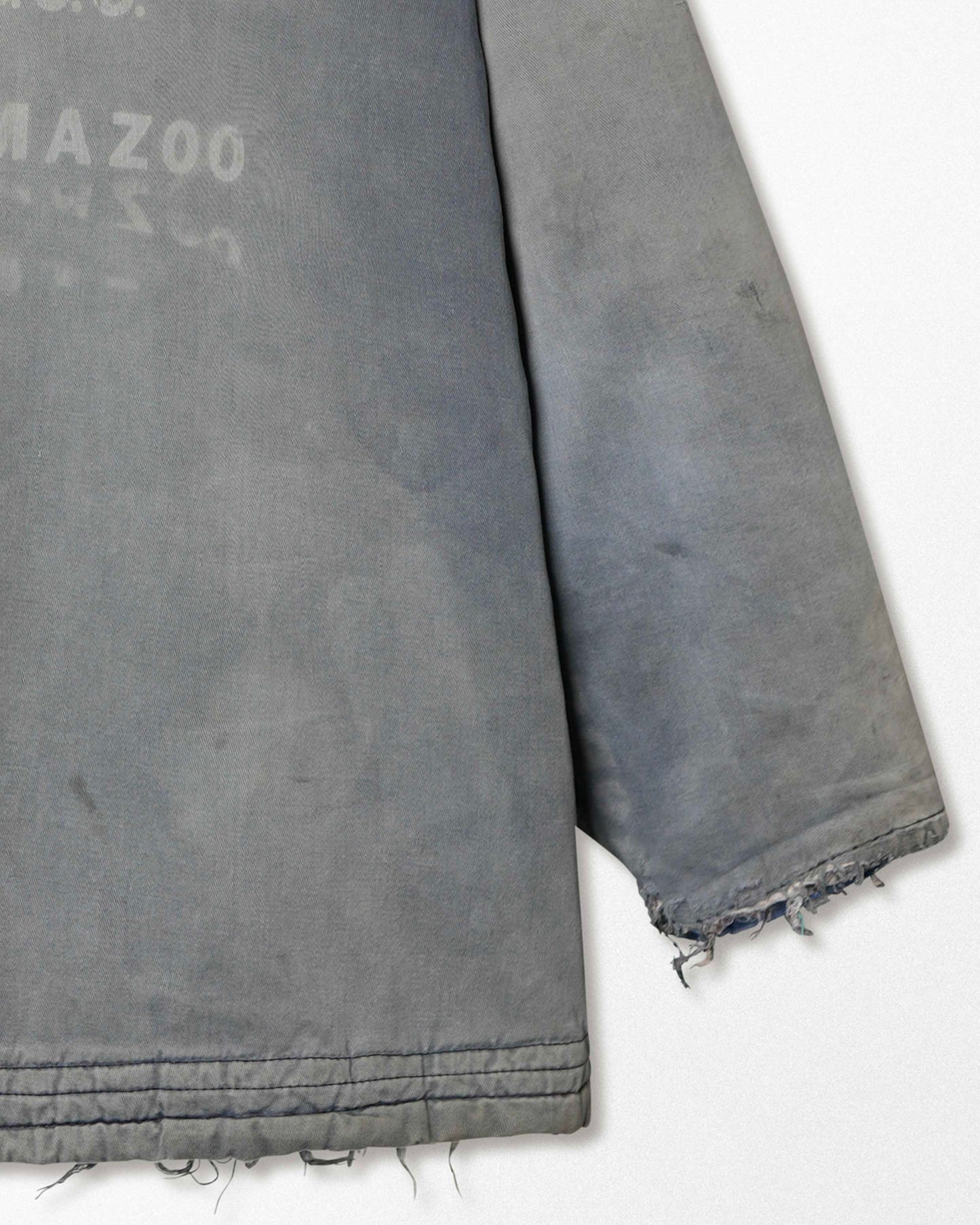 "PROPERTY OF B.O.C." GRAY STAINED THRASHED JACKET