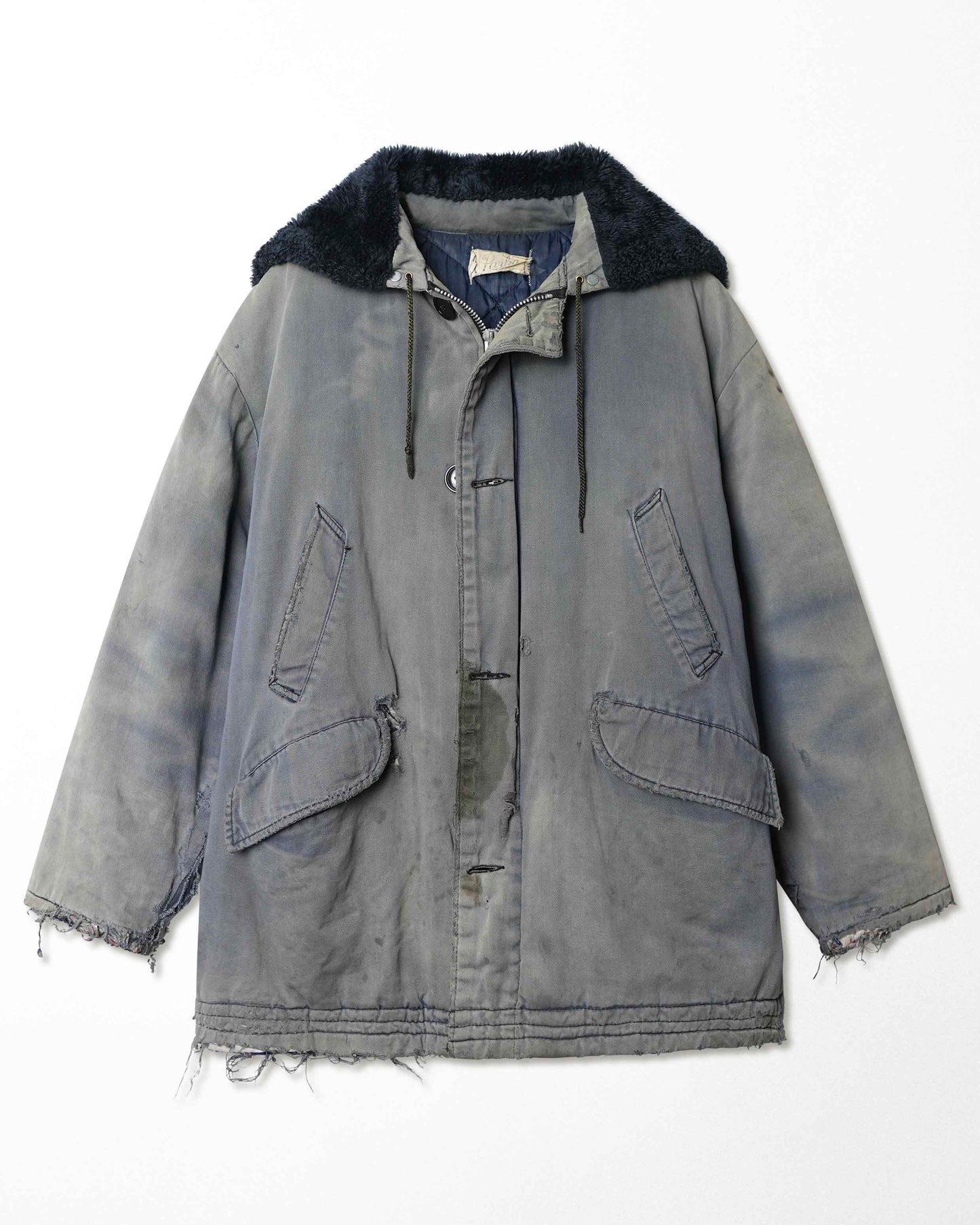 "PROPERTY OF B.O.C." GRAY STAINED THRASHED JACKET