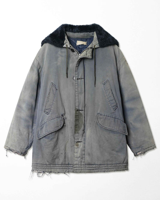 "PROPERTY OF B.O.C." GRAY STAINED THRASHED JACKET