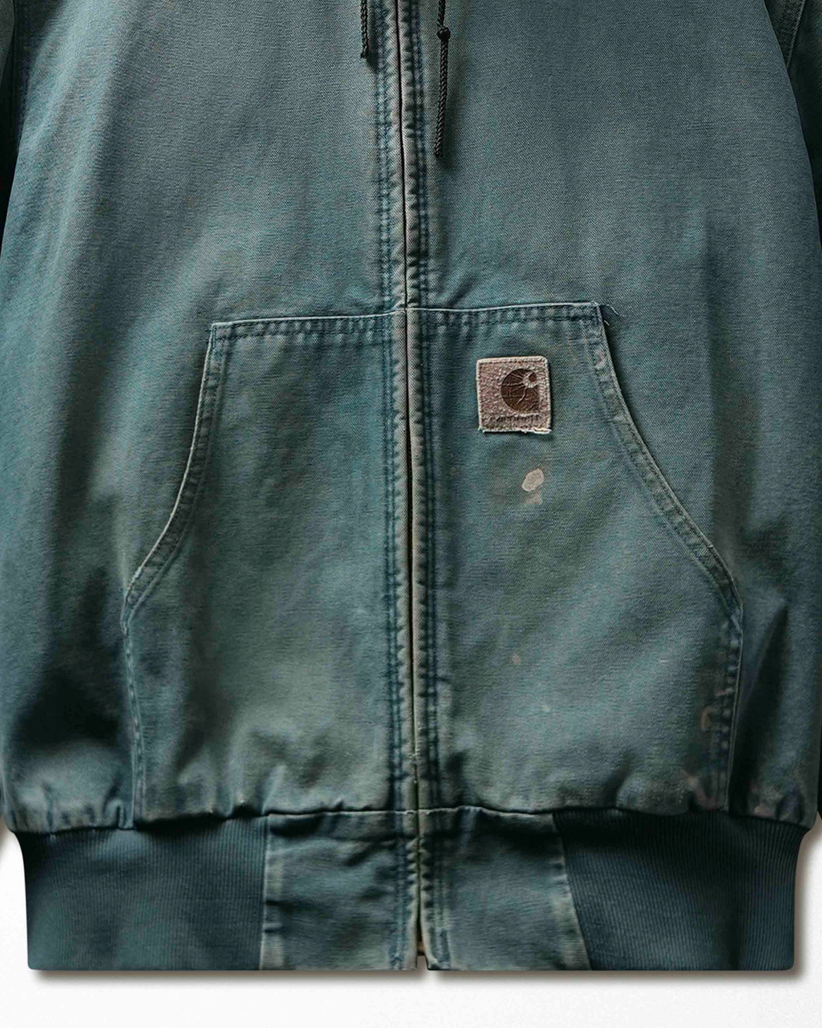 Vintage Carhartt Active Teal Faded Stained Jacket - product view 3
