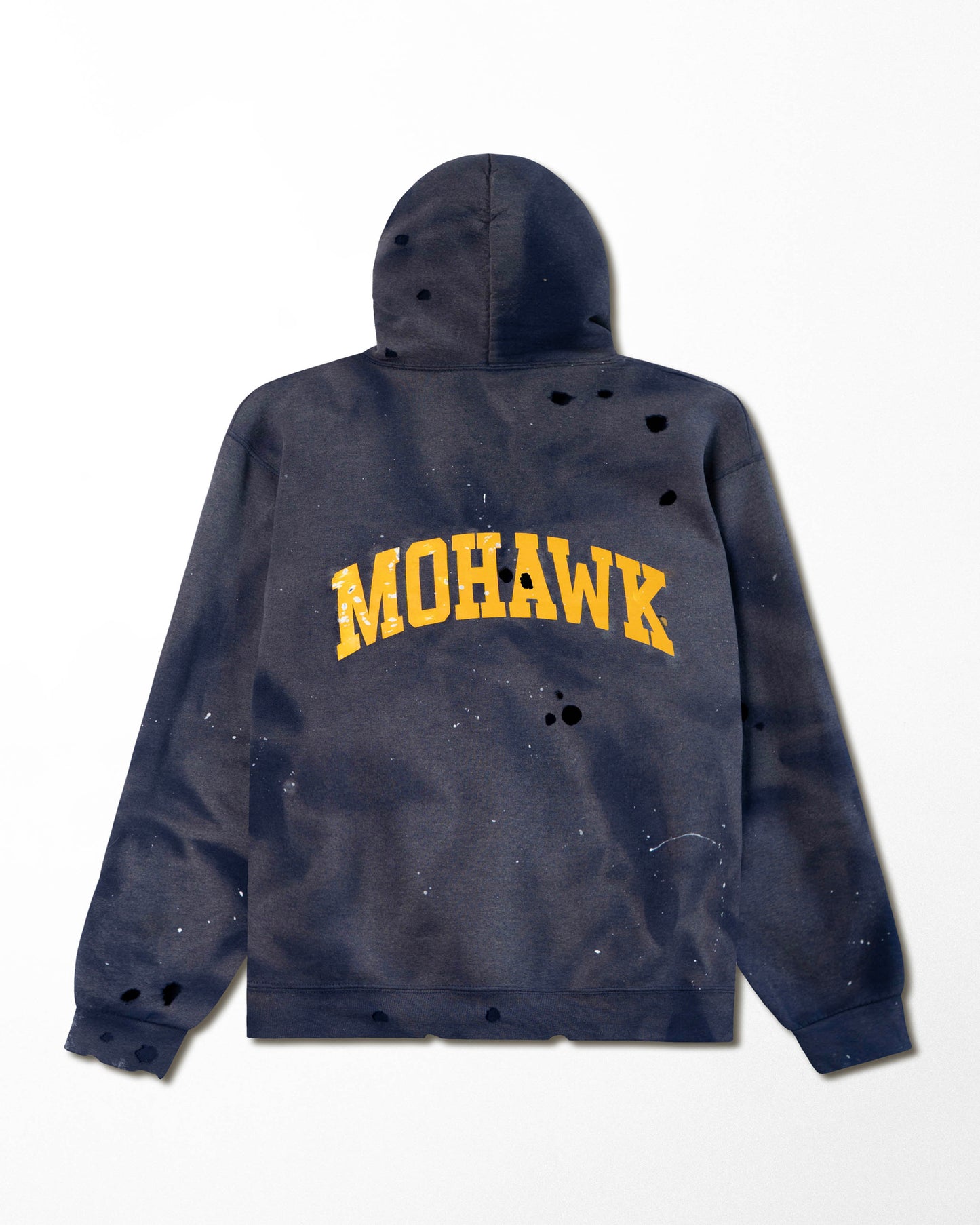 JERZEES "MOHAWK WARRIORS" NAVY FADED PAINTED HOODIE