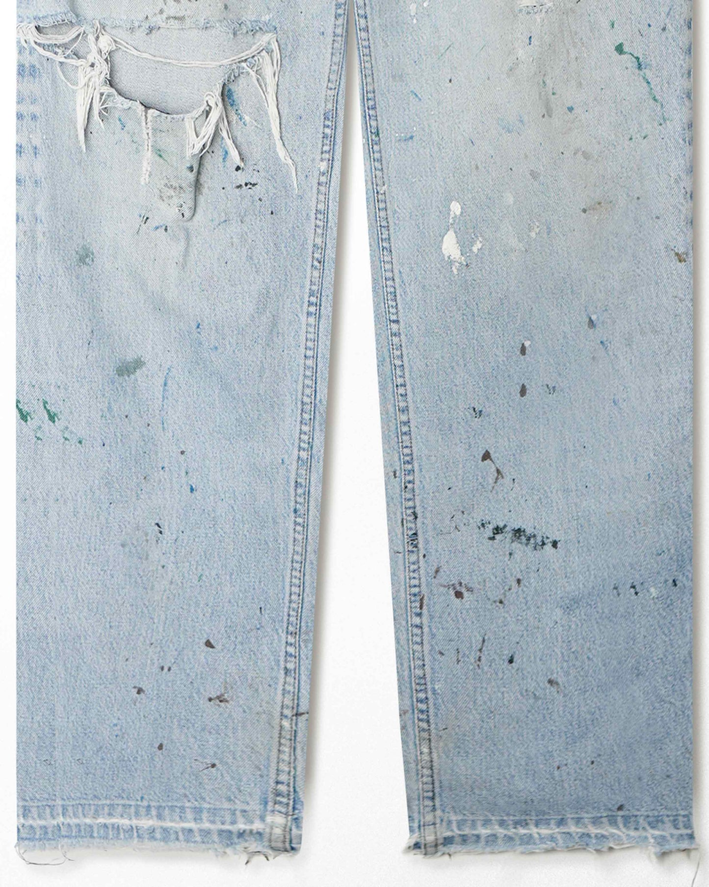 LEVI'S SILVER TAB LIGHT WASH DISTRESSED STAINED JEANS