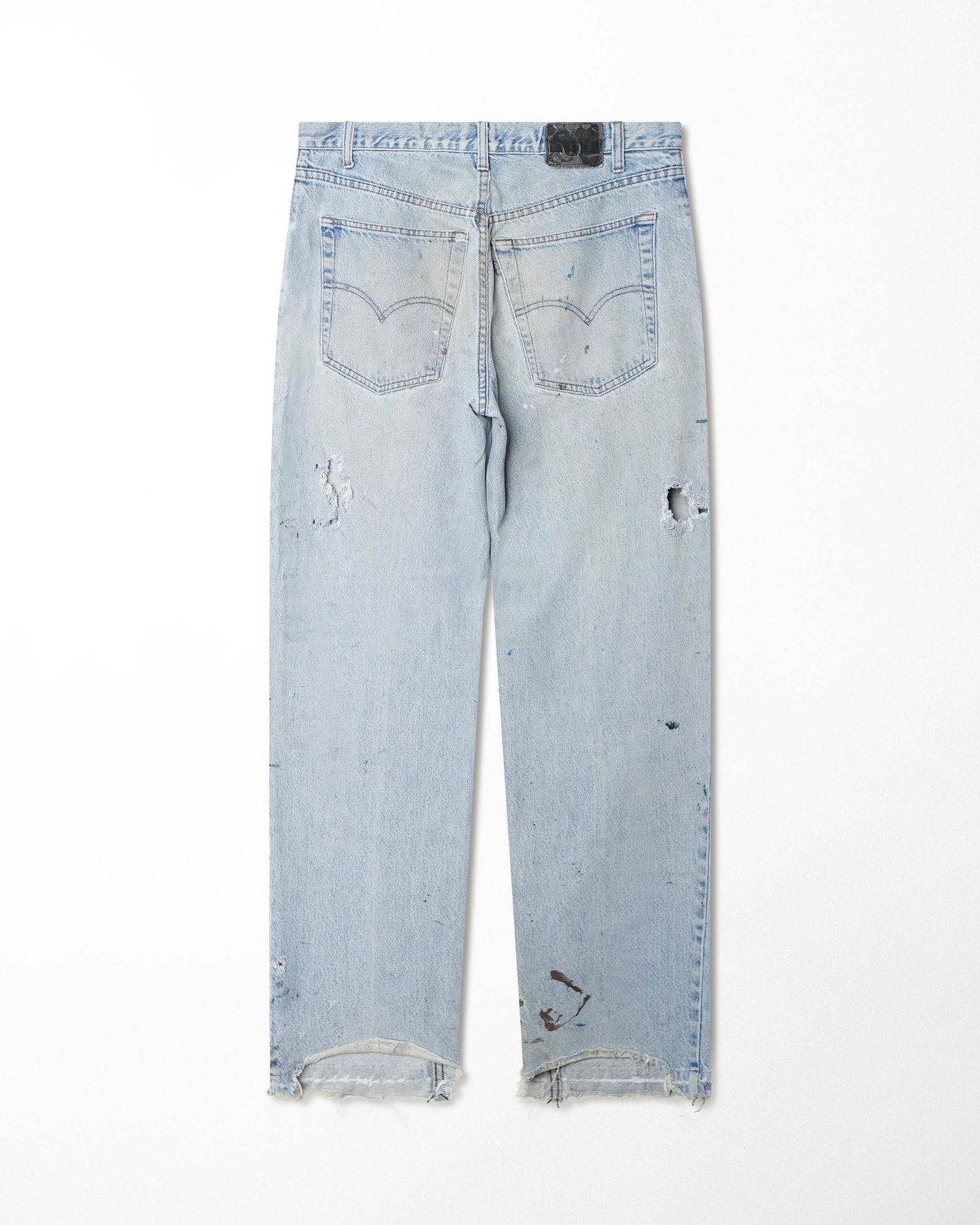 LEVI'S SILVER TAB LIGHT WASH DISTRESSED STAINED JEANS
