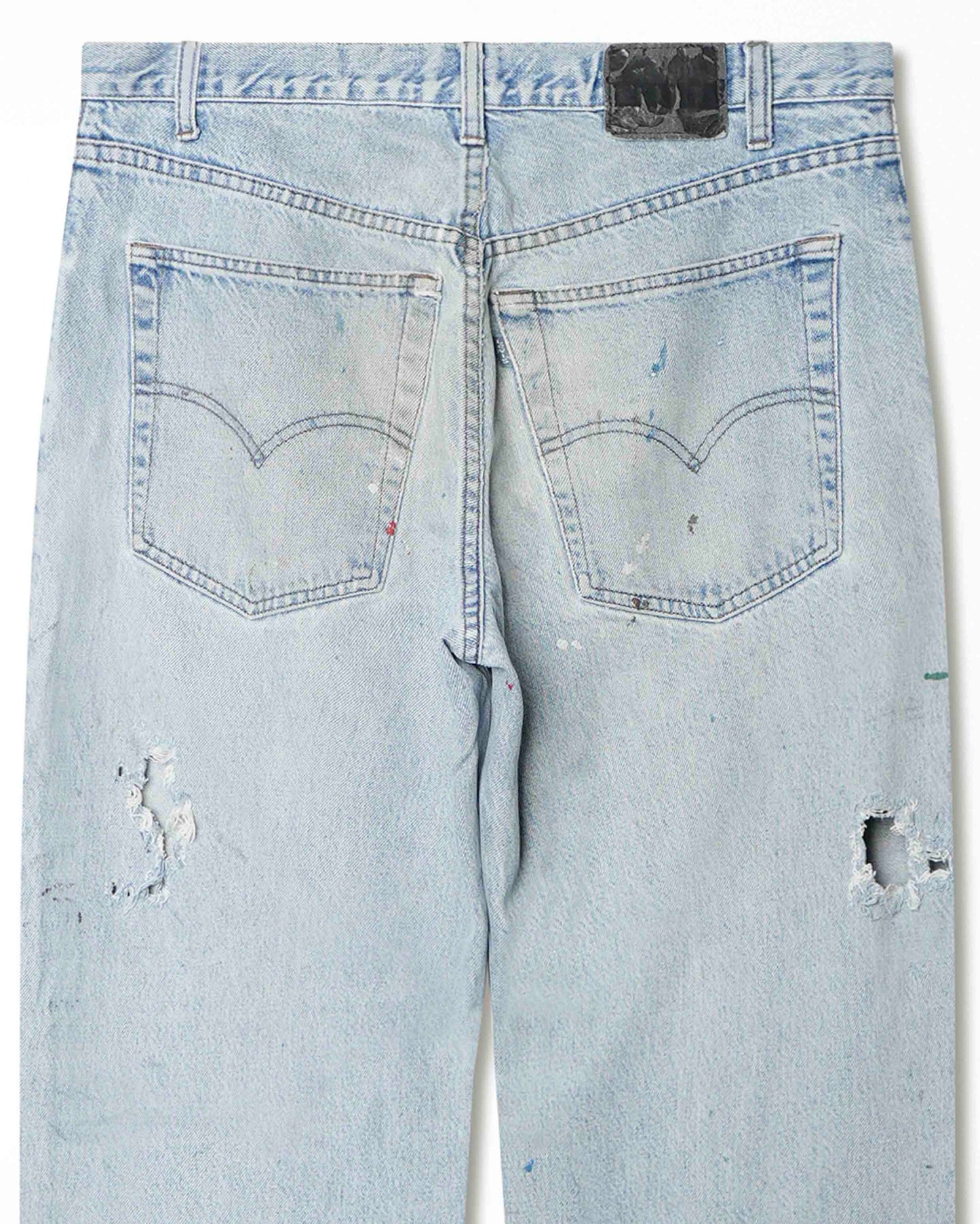LEVI'S SILVER TAB LIGHT WASH DISTRESSED STAINED JEANS