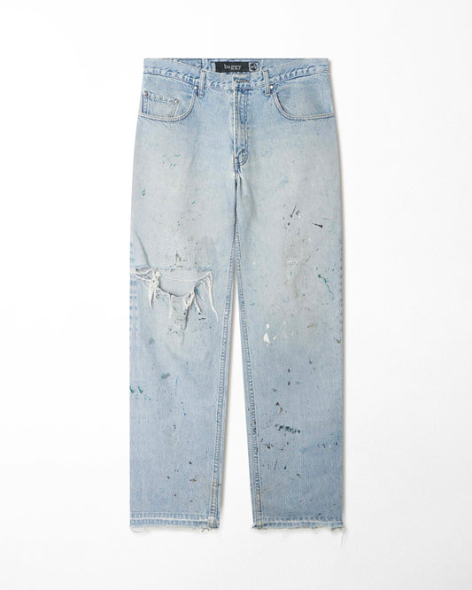 LEVI'S SILVER TAB LIGHT WASH DISTRESSED STAINED JEANS