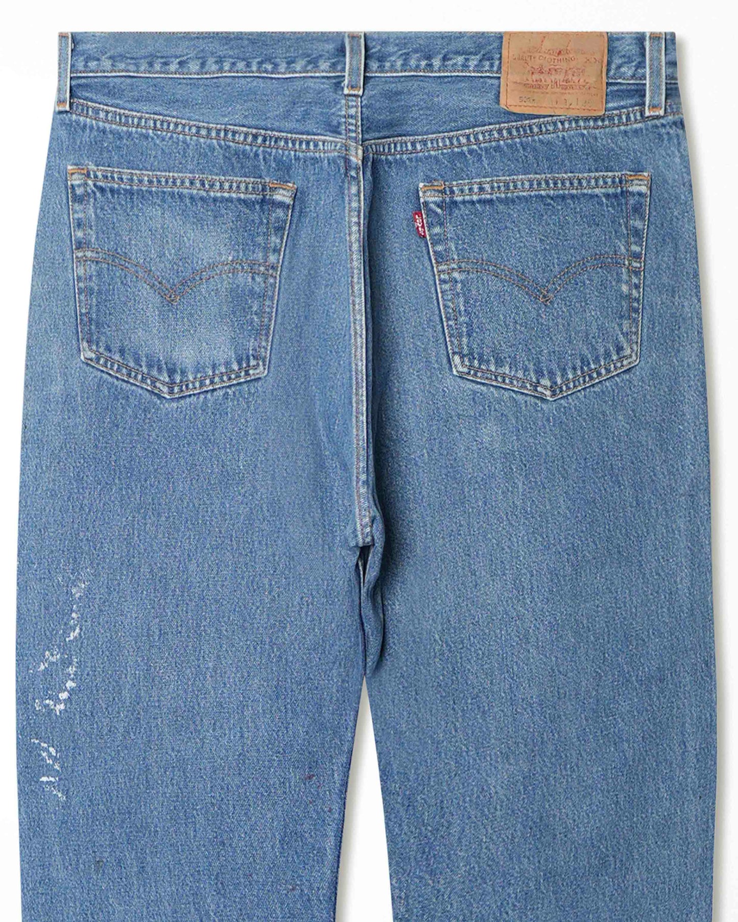 LEVI'S 501XX MID-WASH STAINED JEANS