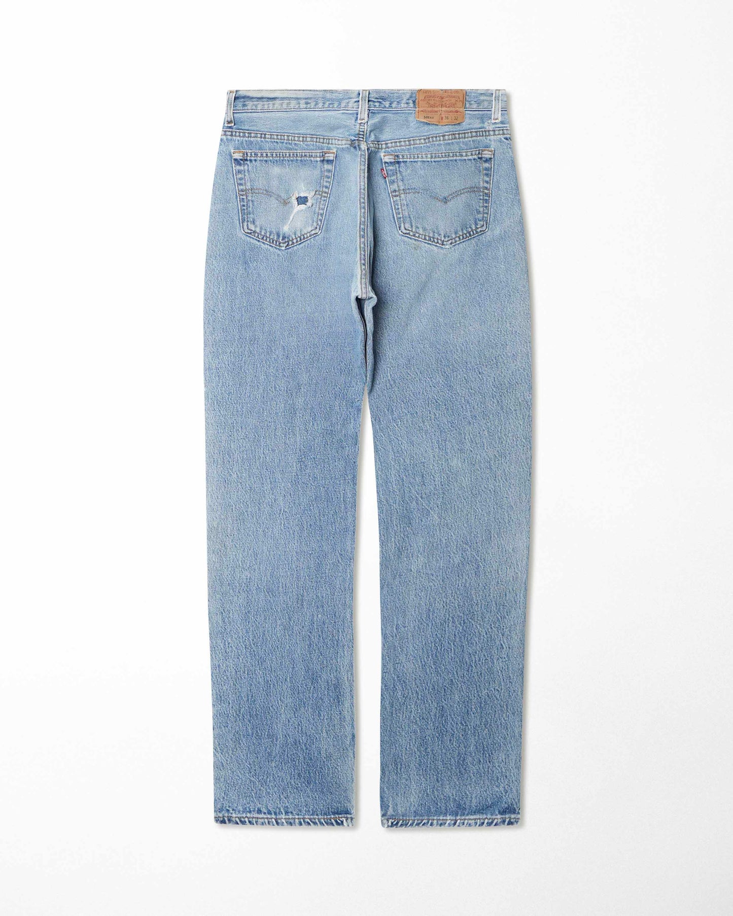 LEVI'S 501XX LIGHT WASH STAINED JEANS
