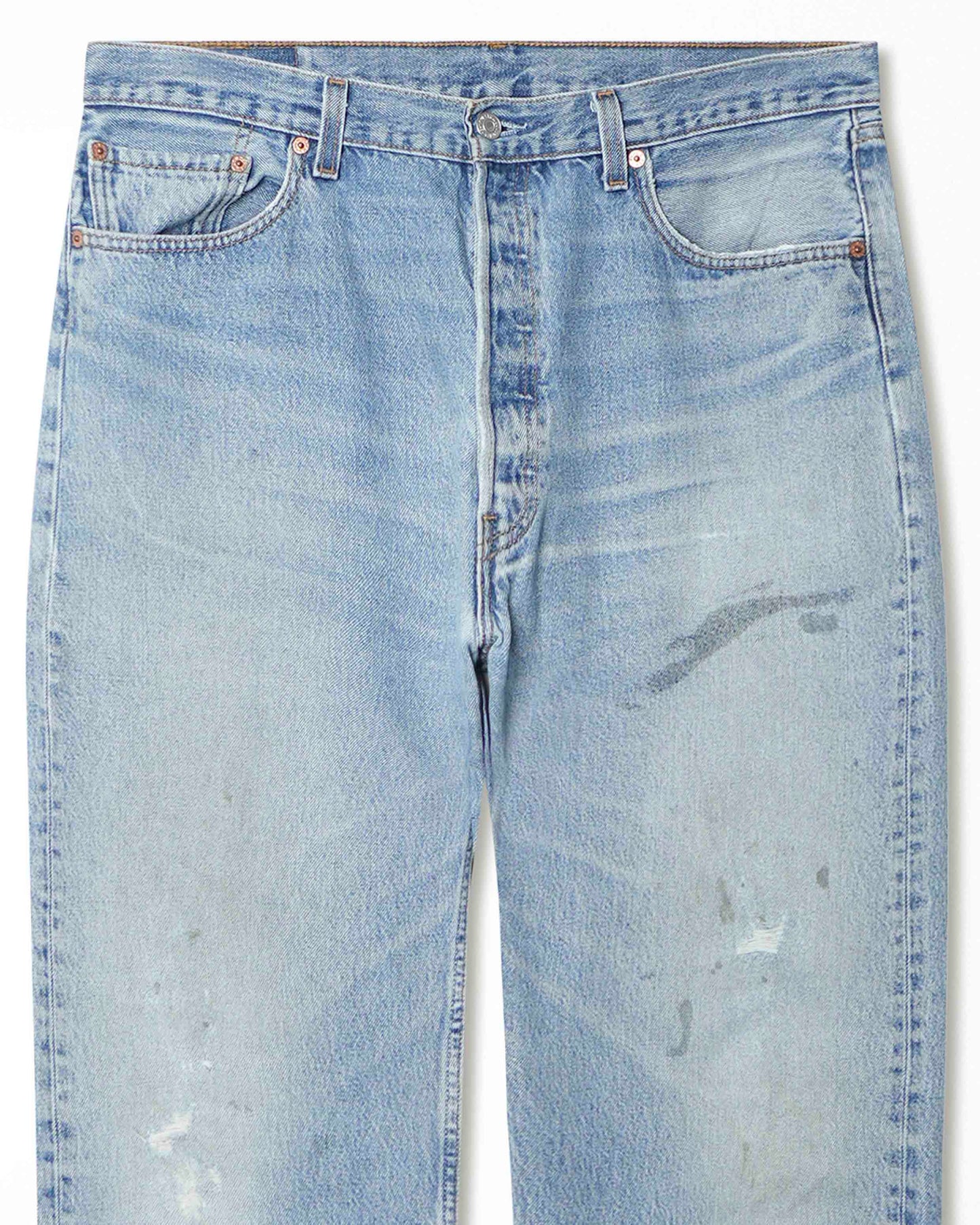 LEVI'S 501 LIGHT WASH STAINED JEANS