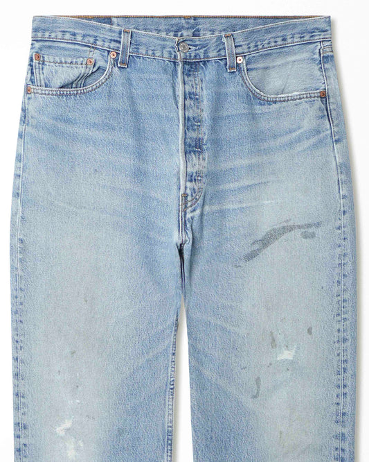 LEVI'S 501 LIGHT WASH STAINED JEANS