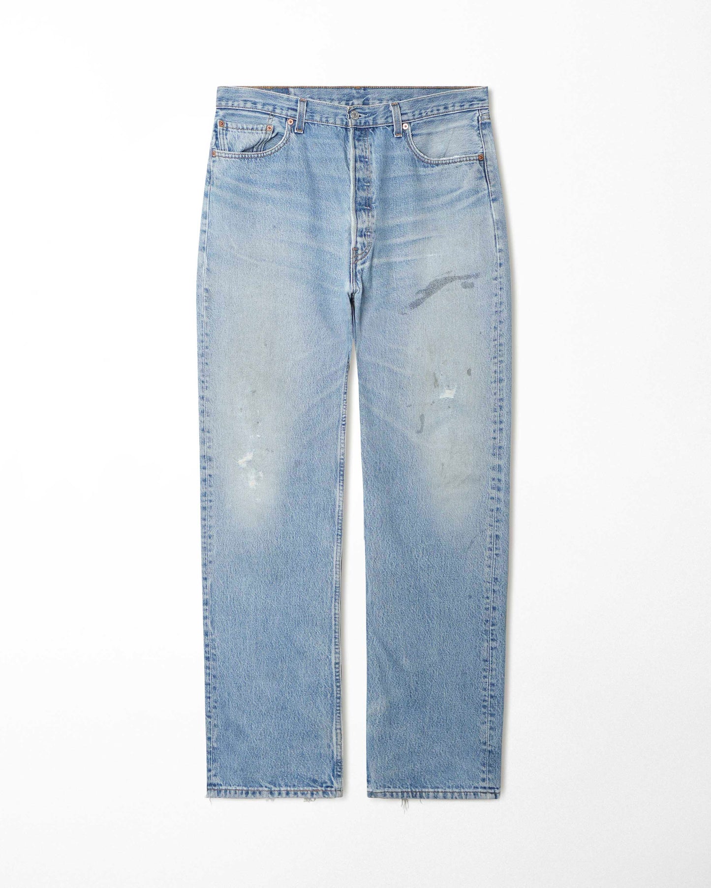 LEVI'S 501 LIGHT WASH STAINED JEANS