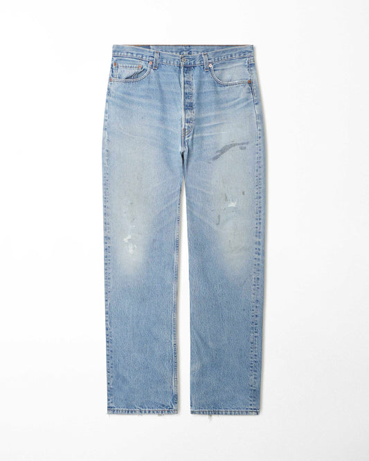 LEVI'S 501 LIGHT WASH STAINED JEANS