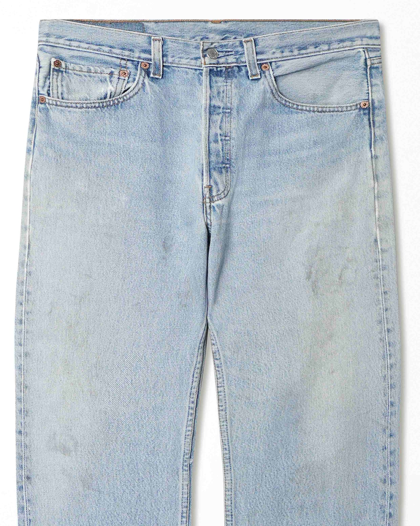LEVI'S 501 LIGHT WASH STAINED JEANS
