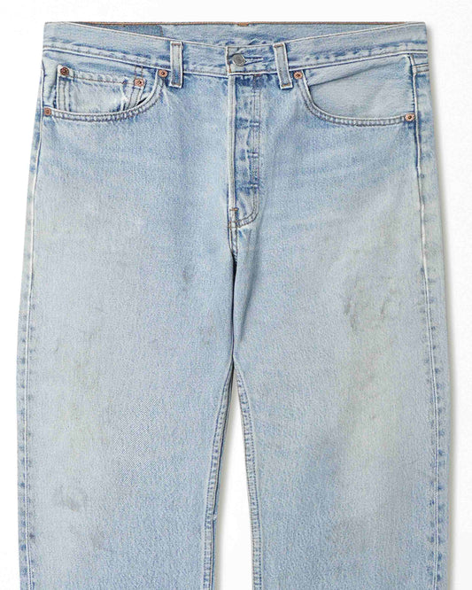 LEVI'S 501 LIGHT WASH STAINED JEANS