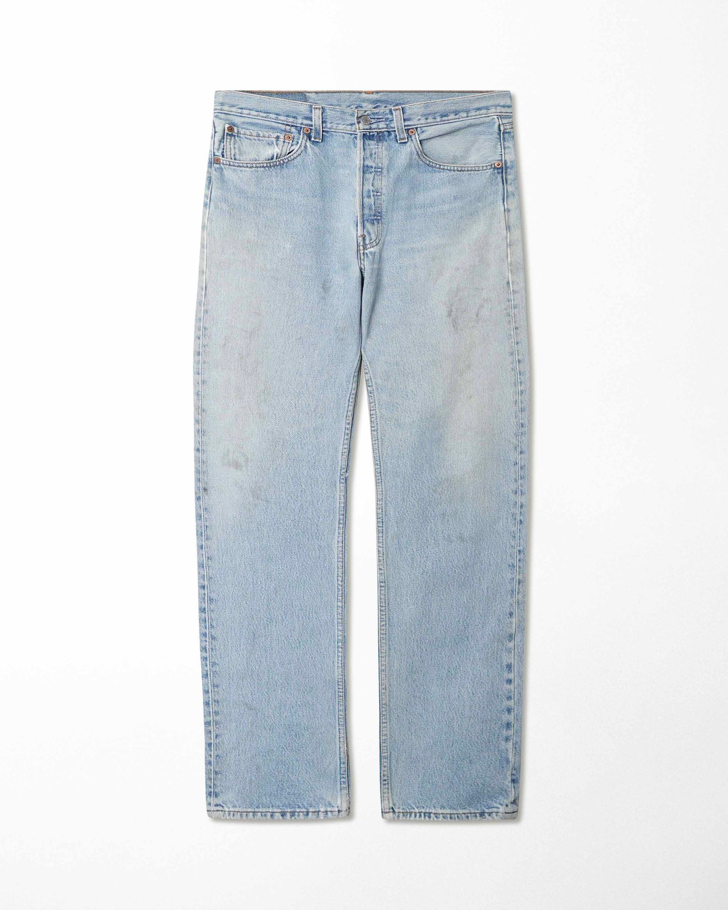 LEVI'S 501 LIGHT WASH STAINED JEANS