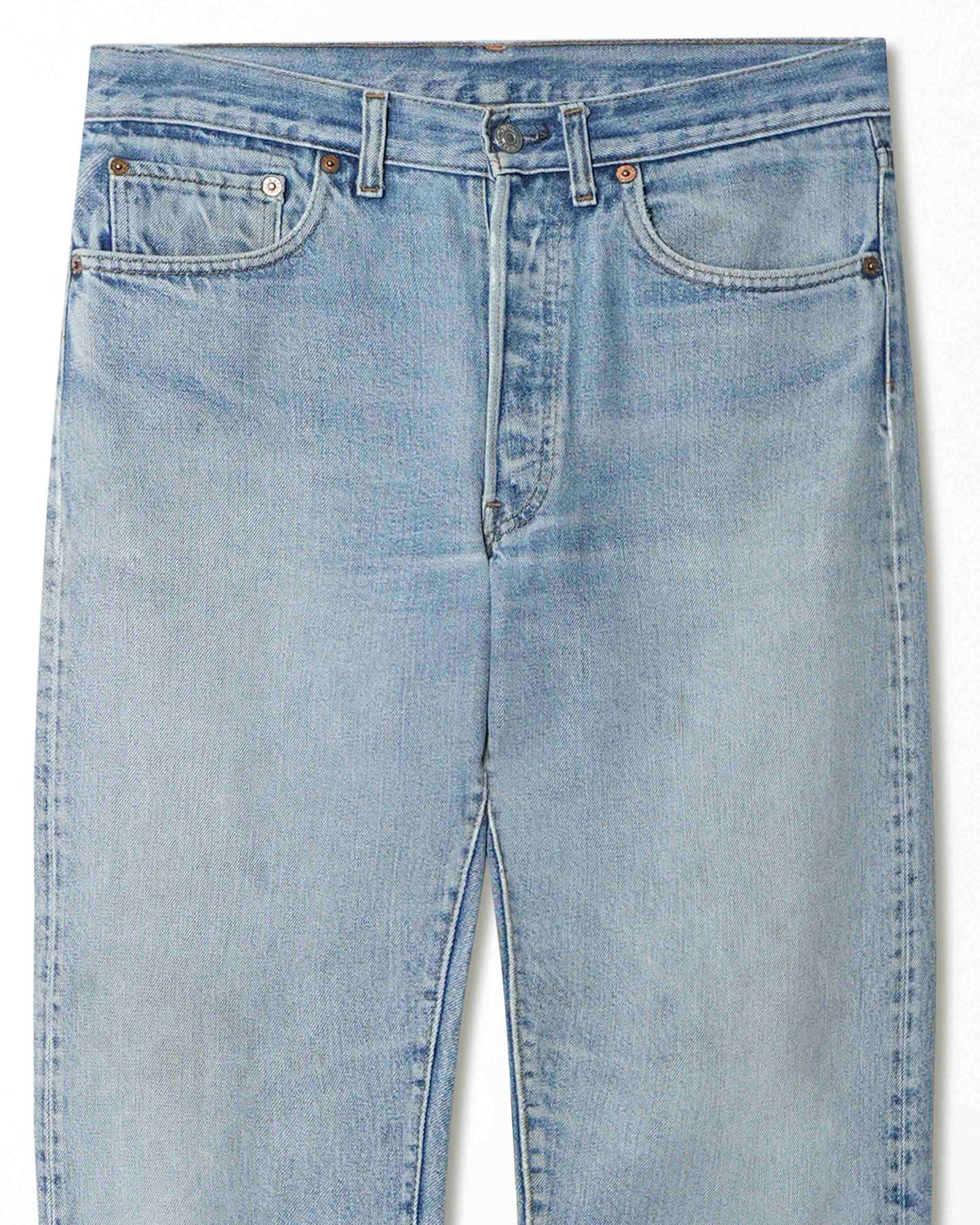 LEVI'S 501 MID-WASH DISTRESSED JEANS