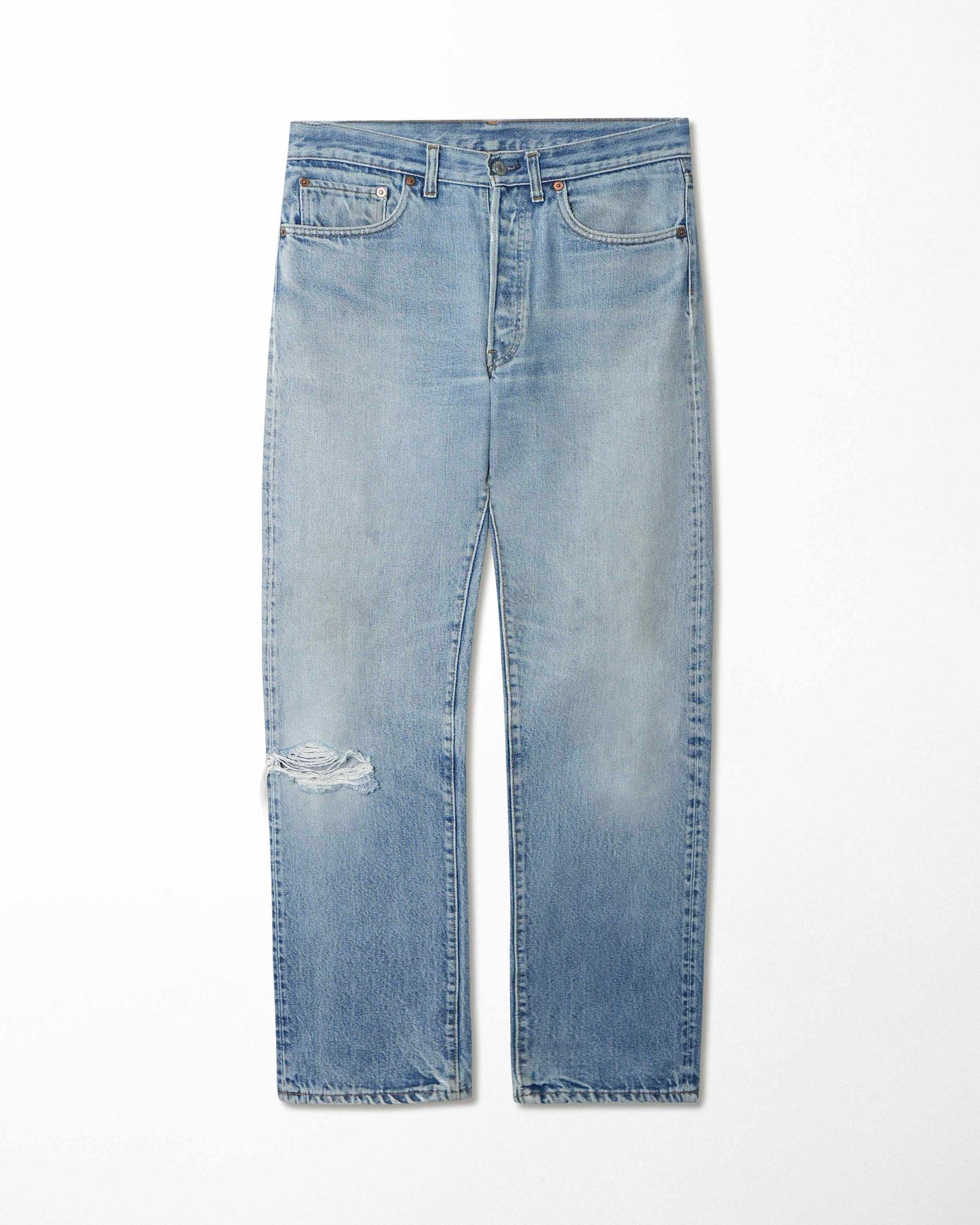 LEVI'S 501 MID-WASH DISTRESSED JEANS