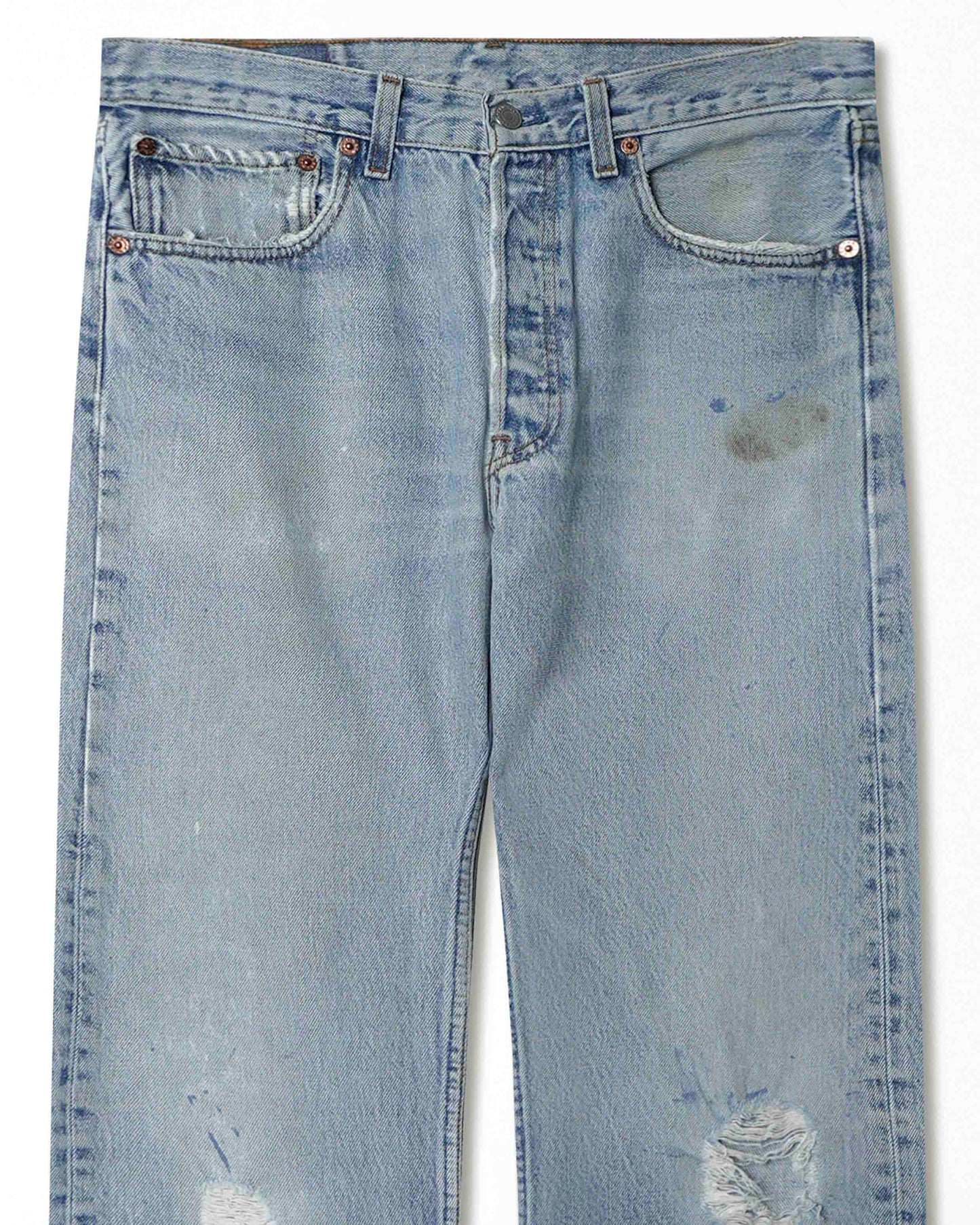 LEVI'S 501 MID-WASH DISTRESSED JEANS
