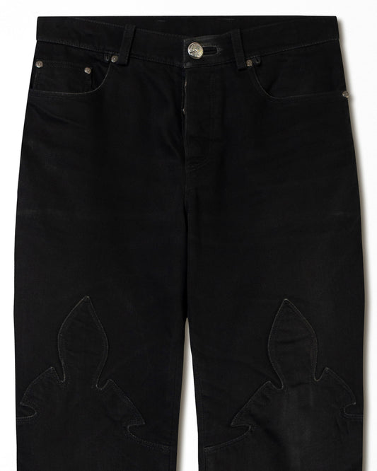 CHROME HEARTS BLACK LE FLAUR DAGGER JEANS