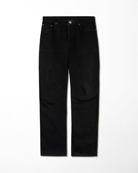 CHROME HEARTS BLACK LE FLAUR DAGGER JEANS