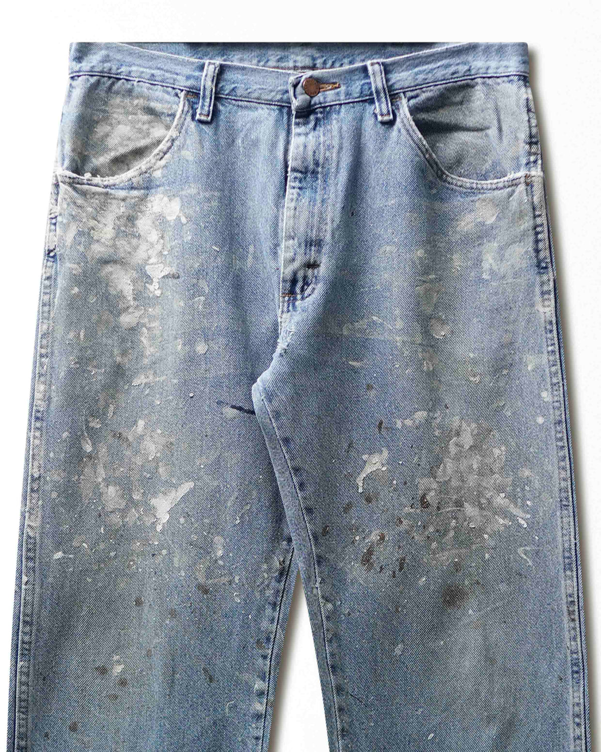 Vintage Rustler Light Wash Paint Splatter Distressed Jeans - product view 2