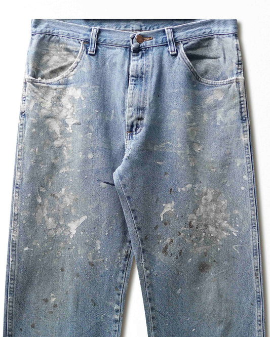 Vintage Rustler Light Wash Paint Splatter Distressed Jeans - product view 2