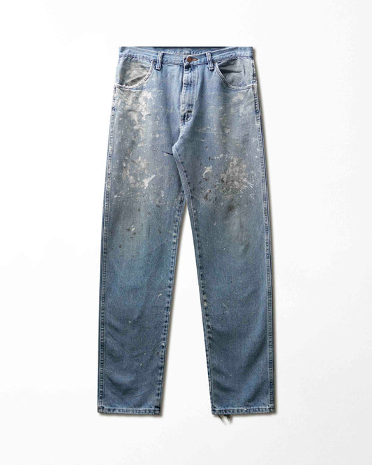 Vintage Rustler Light Wash Paint Splatter Distressed Jeans - product view 1